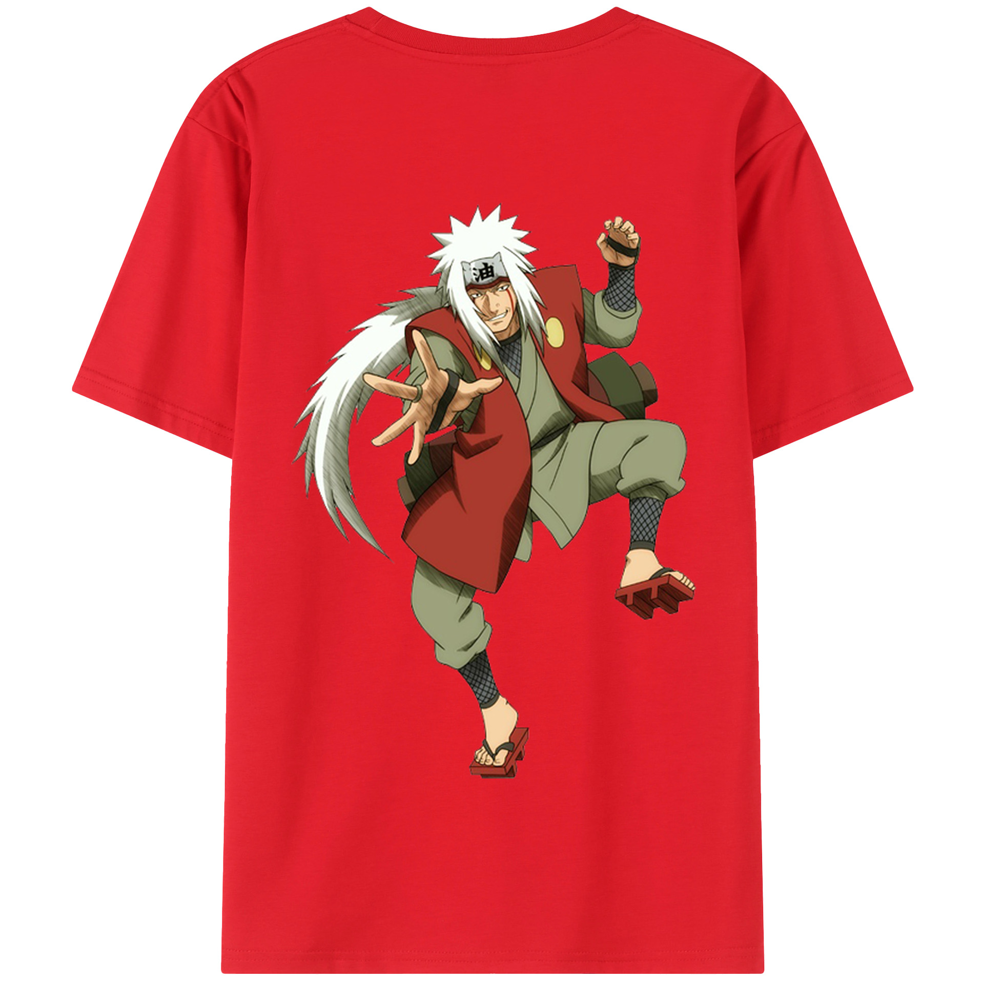 （画像用） NARUTO -ナルト- 自来也（じらいや） Jiraiya 綿100％半袖Tシャツ（背面プリント）