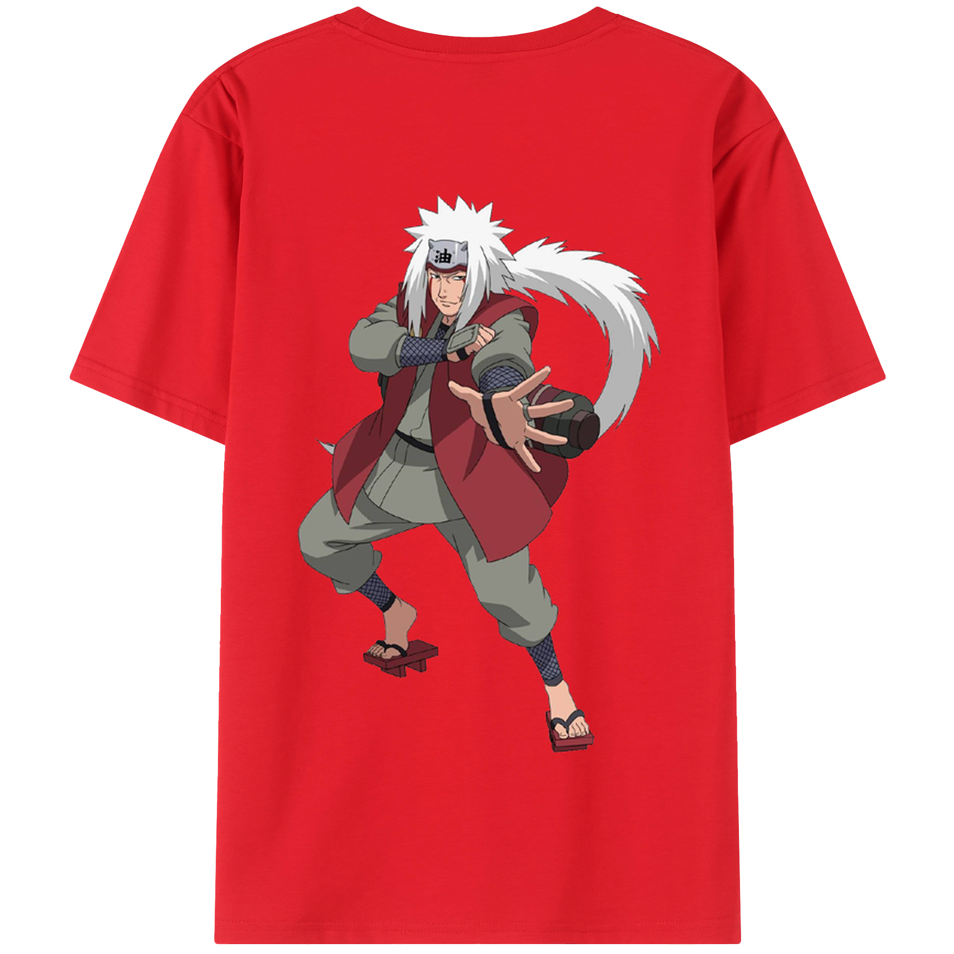 （画像用） NARUTO -ナルト- 自来也（じらいや） Jiraiya 綿100％半袖Tシャツ（背面プリント）