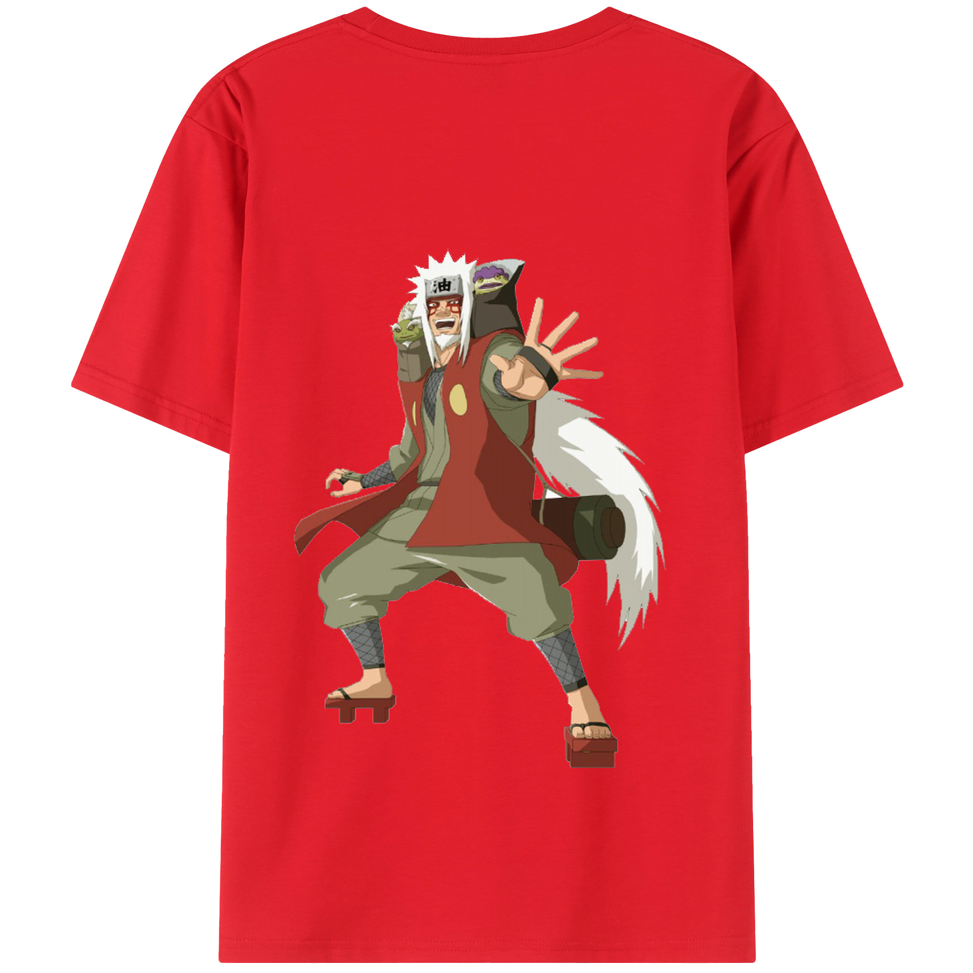 （画像用） NARUTO -ナルト- 自来也（じらいや） Jiraiya 綿100％半袖Tシャツ（背面プリント）