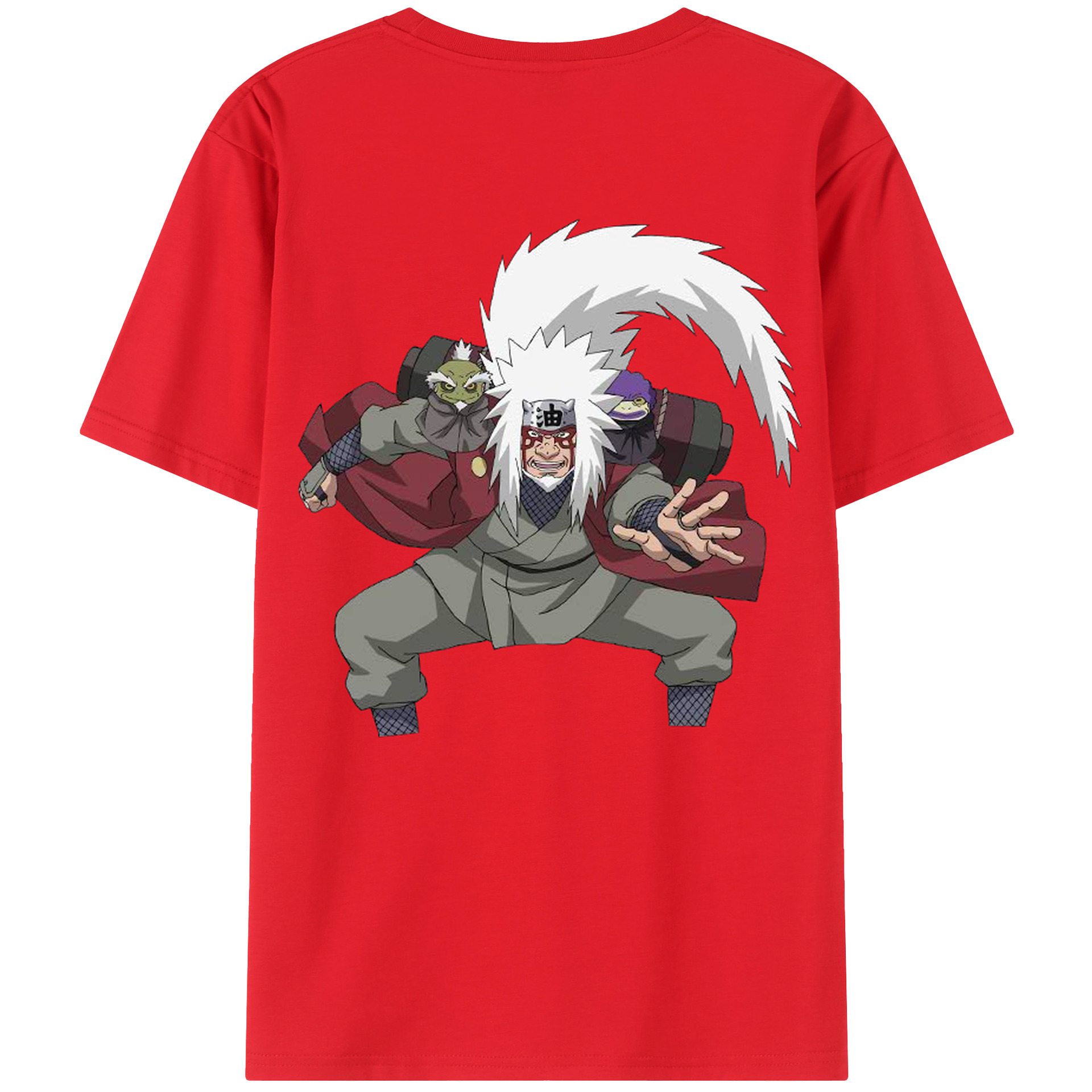（画像用） NARUTO -ナルト- 自来也（じらいや） Jiraiya 綿100％半袖Tシャツ（背面プリント）