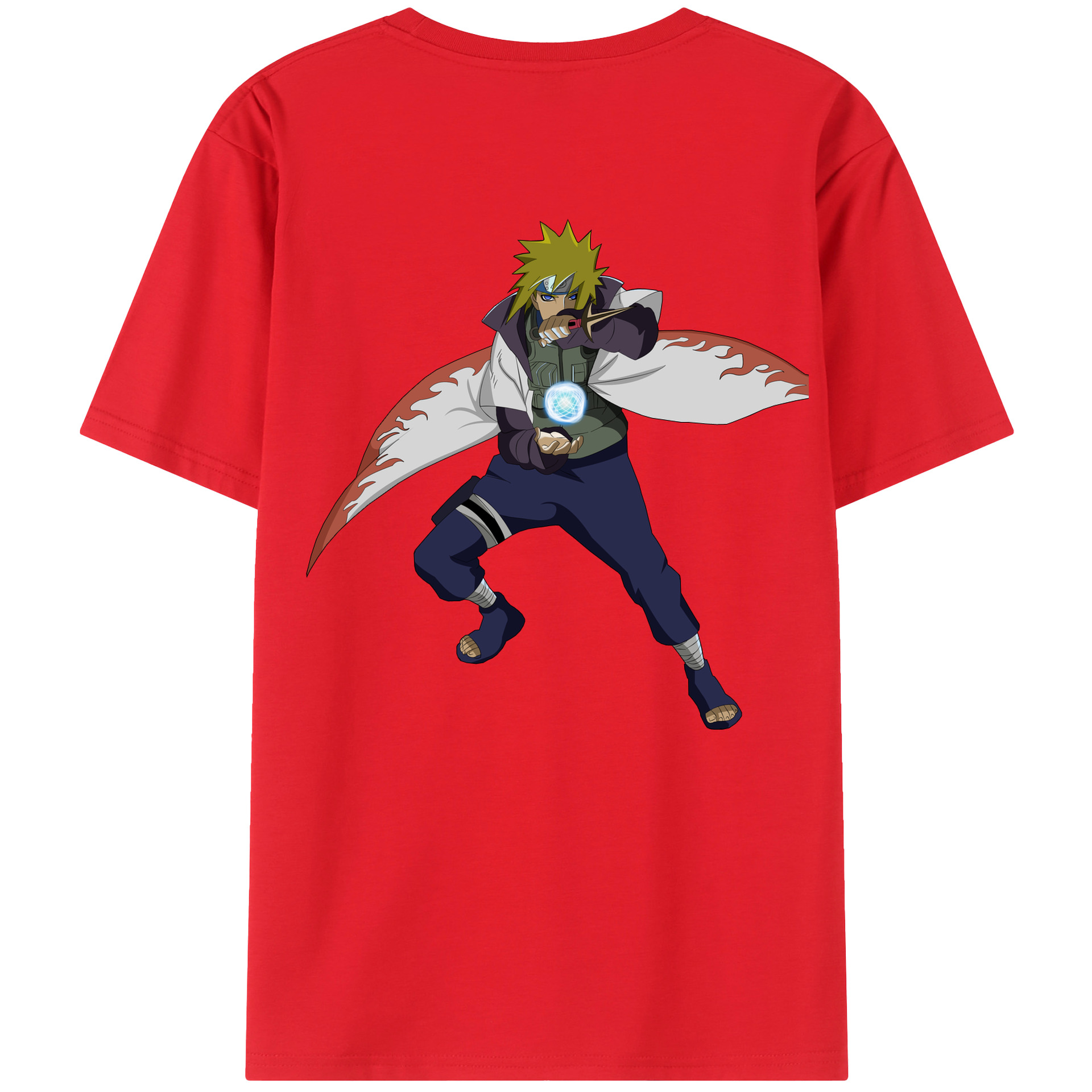 （画像用） NARUTO -ナルト- 波風 ミナト Namikaze Minato 綿100％半袖Tシャツ（背面プリント）