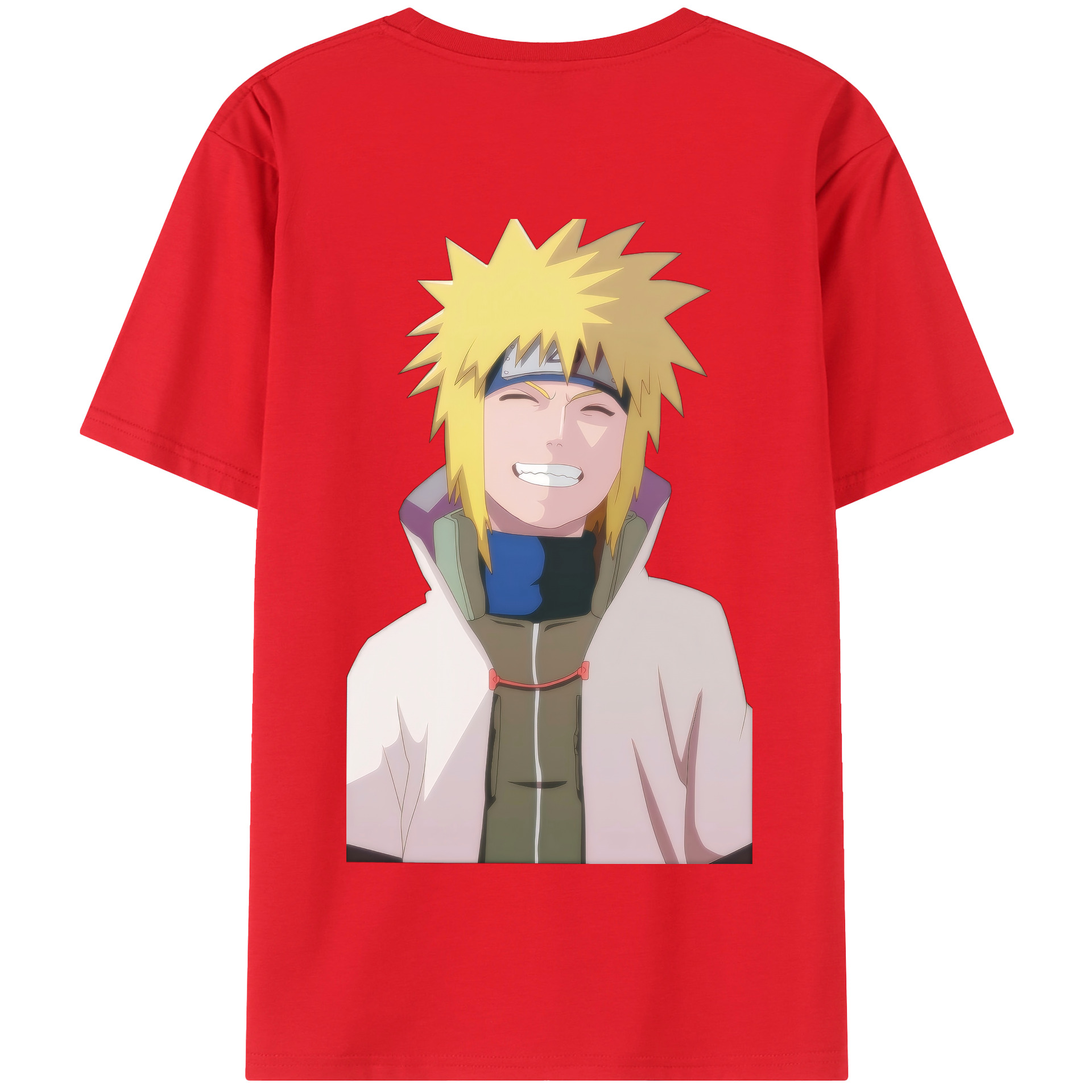 （画像用） NARUTO -ナルト- 波風 ミナト Namikaze Minato 綿100％半袖Tシャツ（背面プリント）