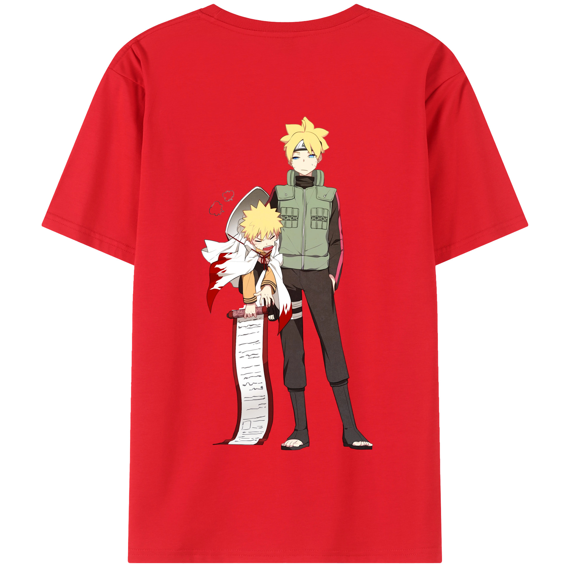 （画像用） NARUTO -ナルト- 波風 ミナト Namikaze Minato 綿100％半袖Tシャツ（背面プリント）