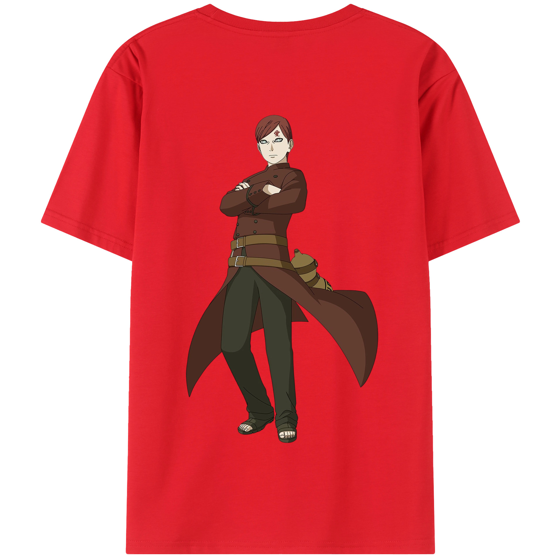 （画像用） NARUTO -ナルト- ガアラ Gaara 綿100％半袖Tシャツ（背面プリント）