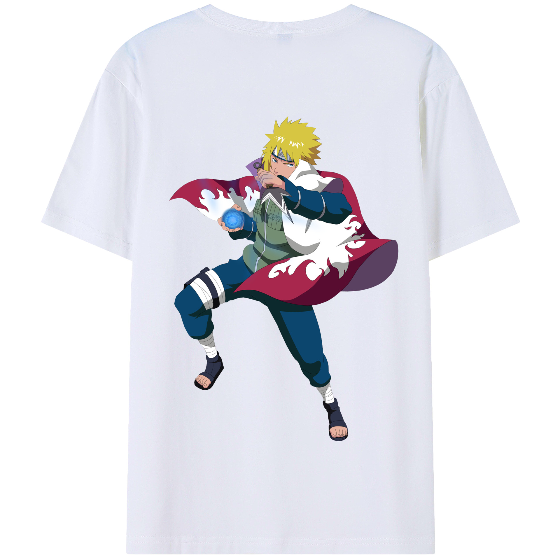 （画像用） NARUTO -ナルト- 波風 ミナト Namikaze Minato 綿100％半袖Tシャツ（背面プリント）