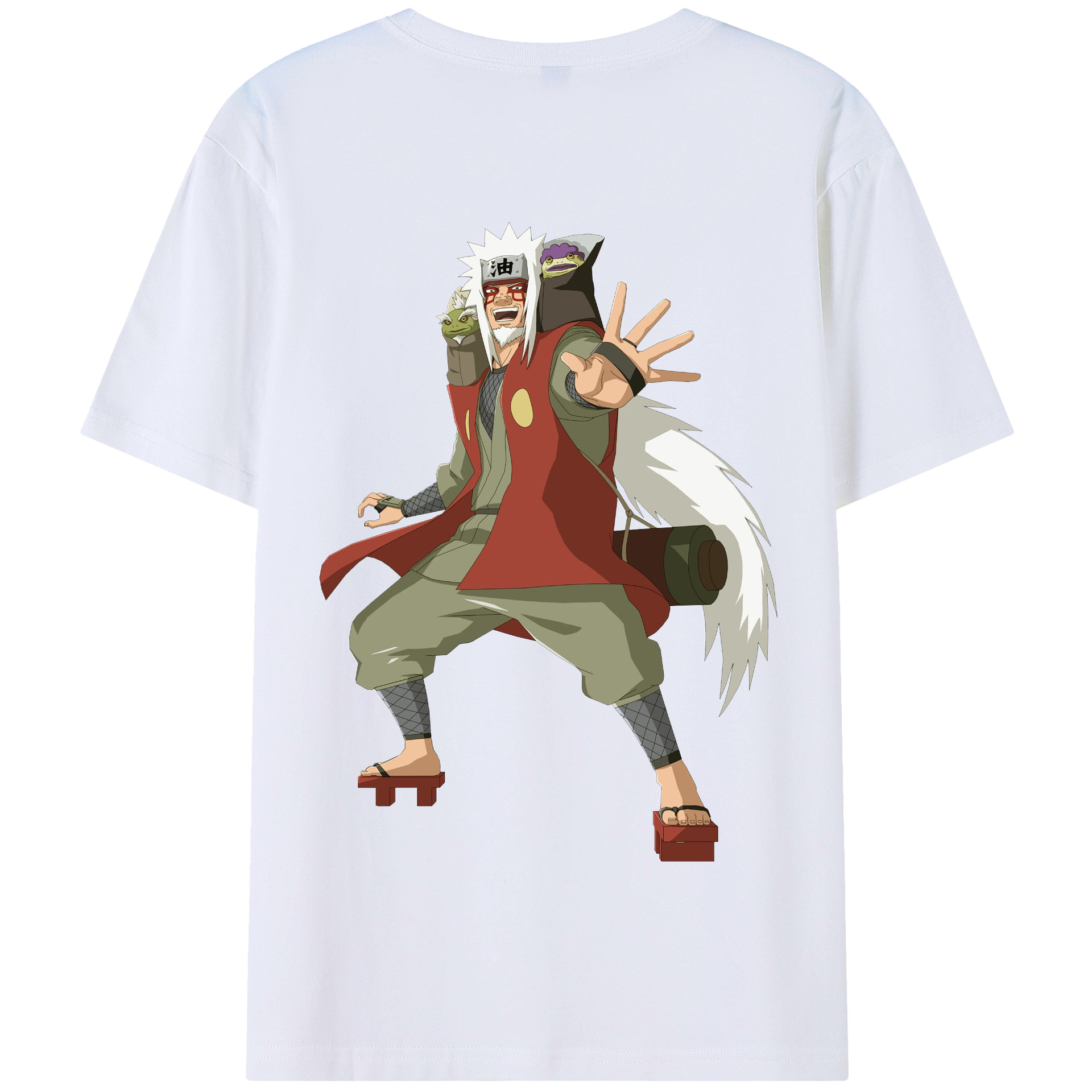 （画像用） NARUTO -ナルト- 自来也（じらいや） Jiraiya 綿100％半袖Tシャツ（背面プリント）