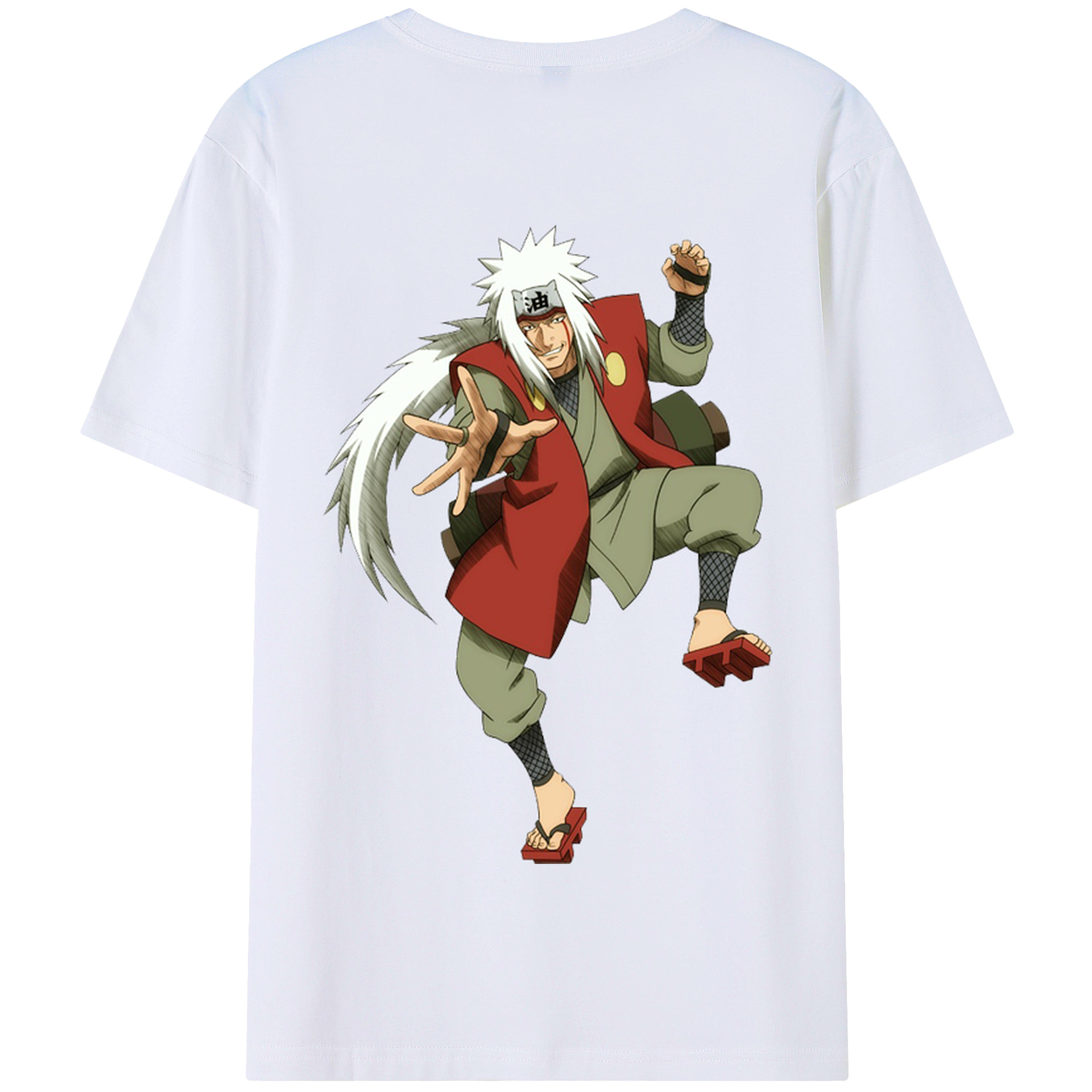 （画像用） NARUTO -ナルト- 自来也（じらいや） Jiraiya 綿100％半袖Tシャツ（背面プリント）