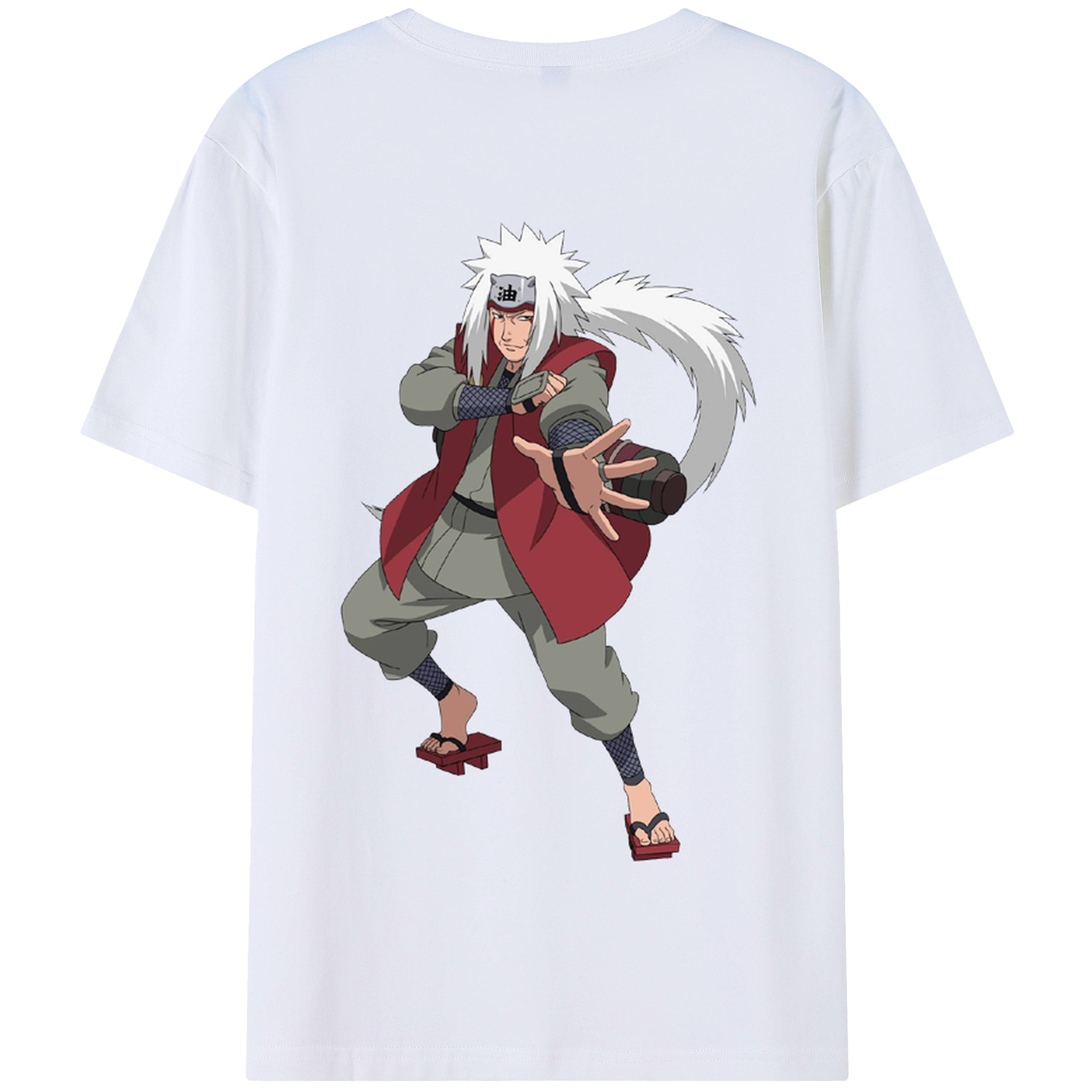 （画像用） NARUTO -ナルト- 自来也（じらいや） Jiraiya 綿100％半袖Tシャツ（背面プリント）
