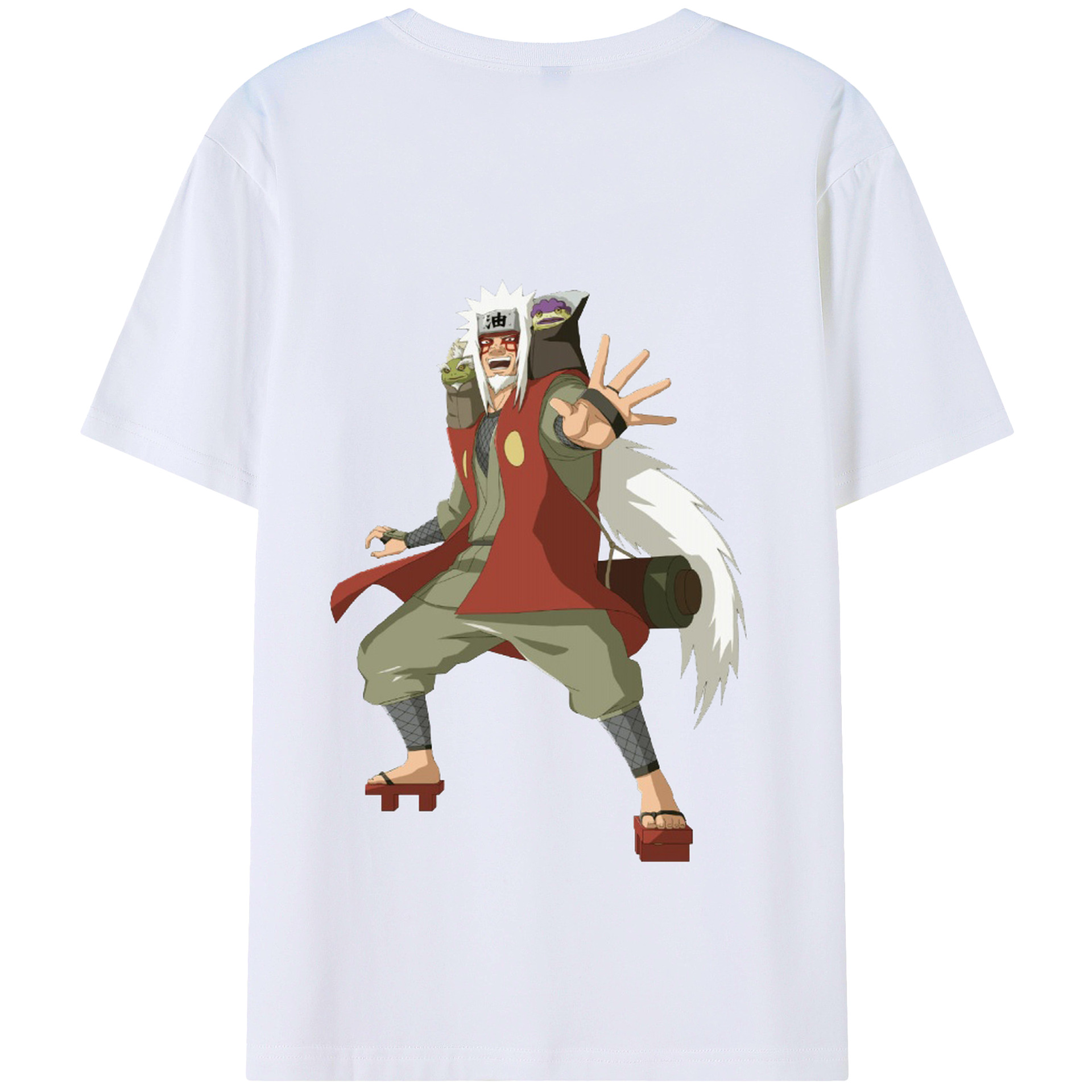 （画像用） NARUTO -ナルト- 自来也（じらいや） Jiraiya 綿100％半袖Tシャツ（背面プリント）