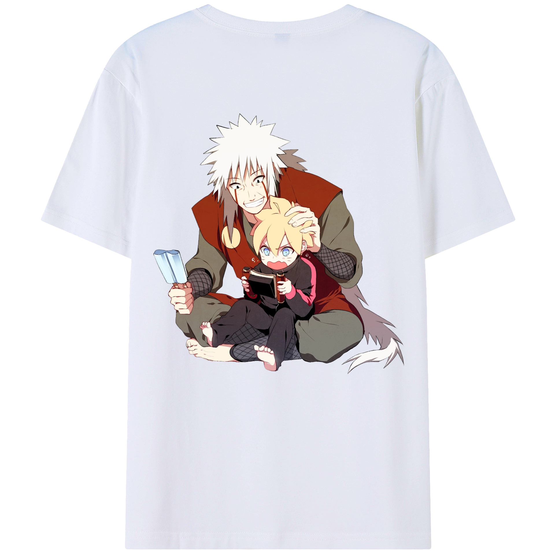 （画像用） NARUTO -ナルト- 自来也（じらいや） Jiraiya 綿100％半袖Tシャツ（背面プリント）