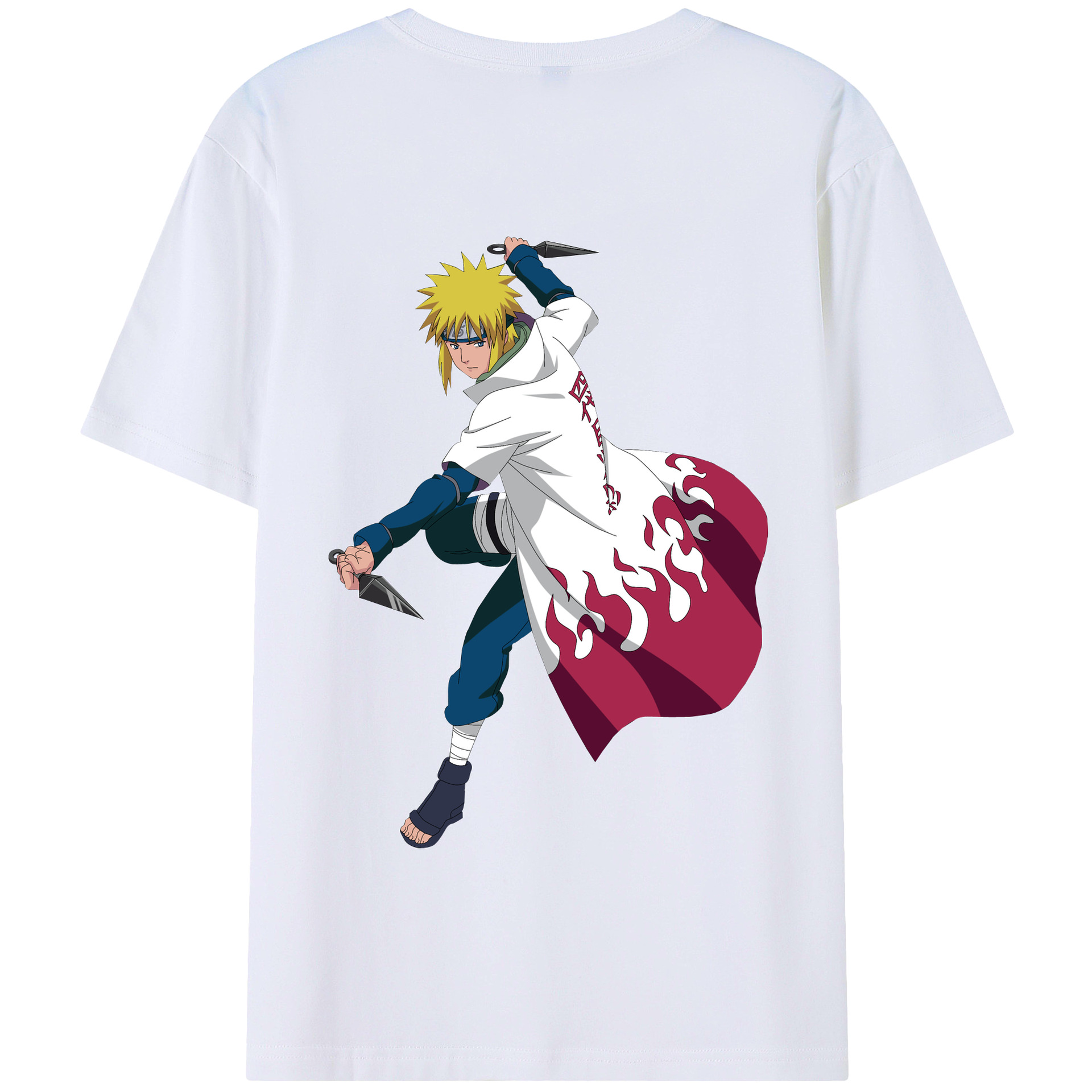 （画像用） NARUTO -ナルト- 波風 ミナト Namikaze Minato 綿100％半袖Tシャツ（背面プリント）