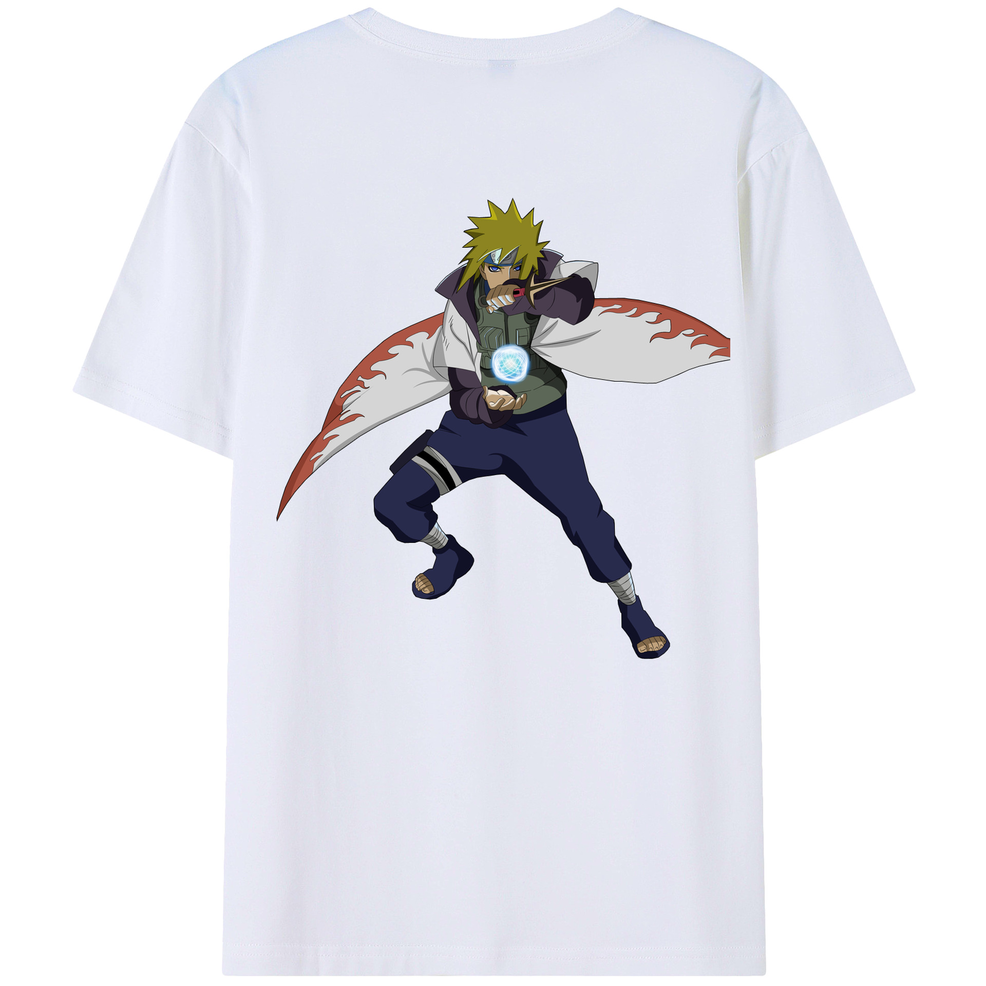 （画像用） NARUTO -ナルト- 波風 ミナト Namikaze Minato 綿100％半袖Tシャツ（背面プリント）