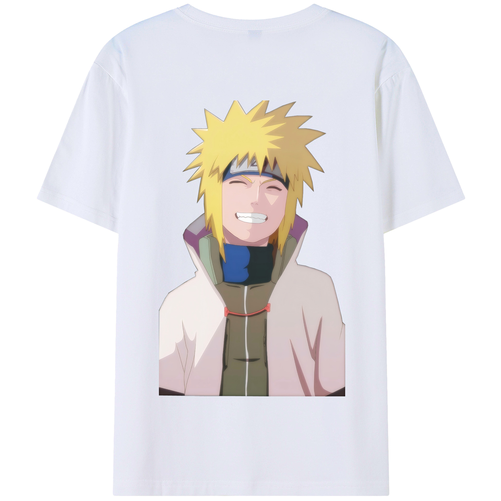 （画像用） NARUTO -ナルト- 波風 ミナト Namikaze Minato 綿100％半袖Tシャツ（背面プリント）