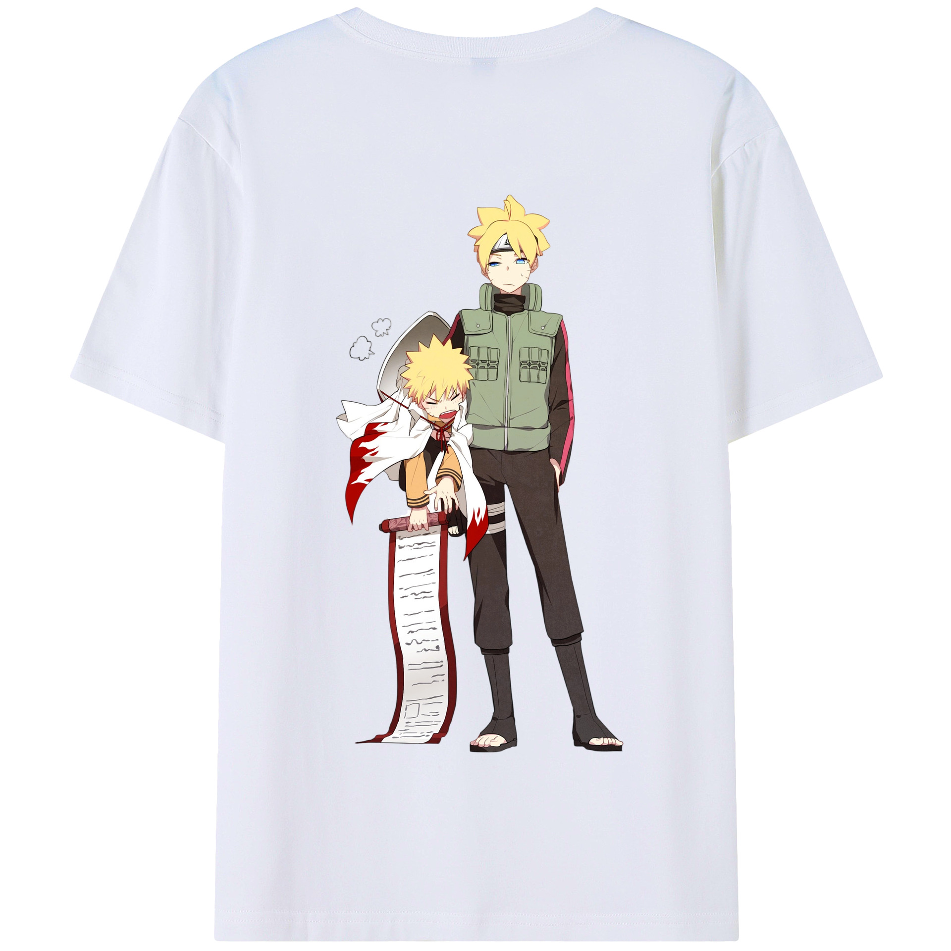 （画像用） NARUTO -ナルト- 波風 ミナト Namikaze Minato 綿100％半袖Tシャツ（背面プリント）