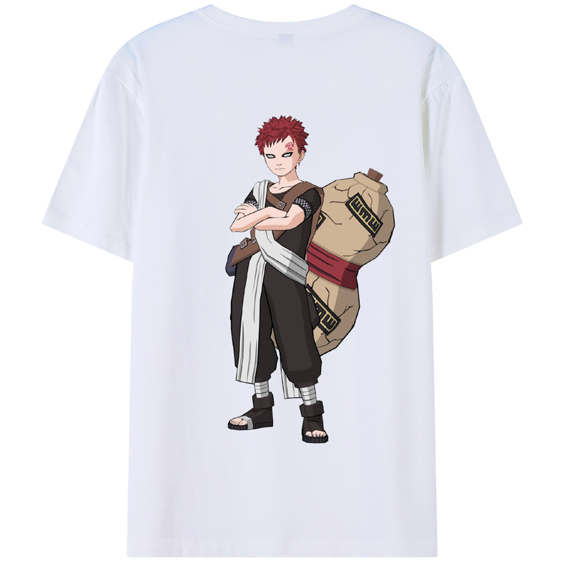 （画像用） NARUTO -ナルト- ガアラ Gaara 綿100％半袖Tシャツ（背面プリント）