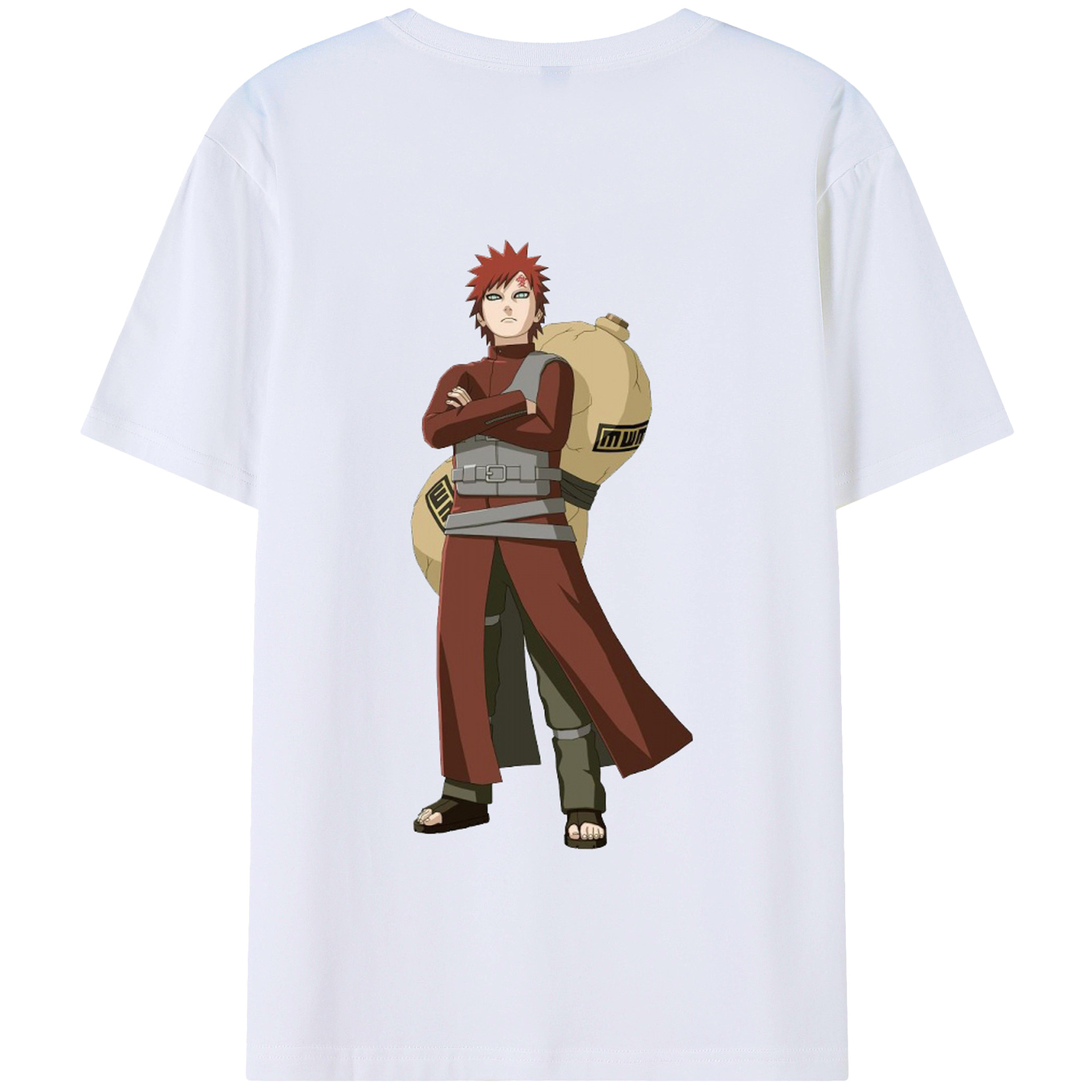（画像用） NARUTO -ナルト- ガアラ Gaara 綿100％半袖Tシャツ（背面プリント）