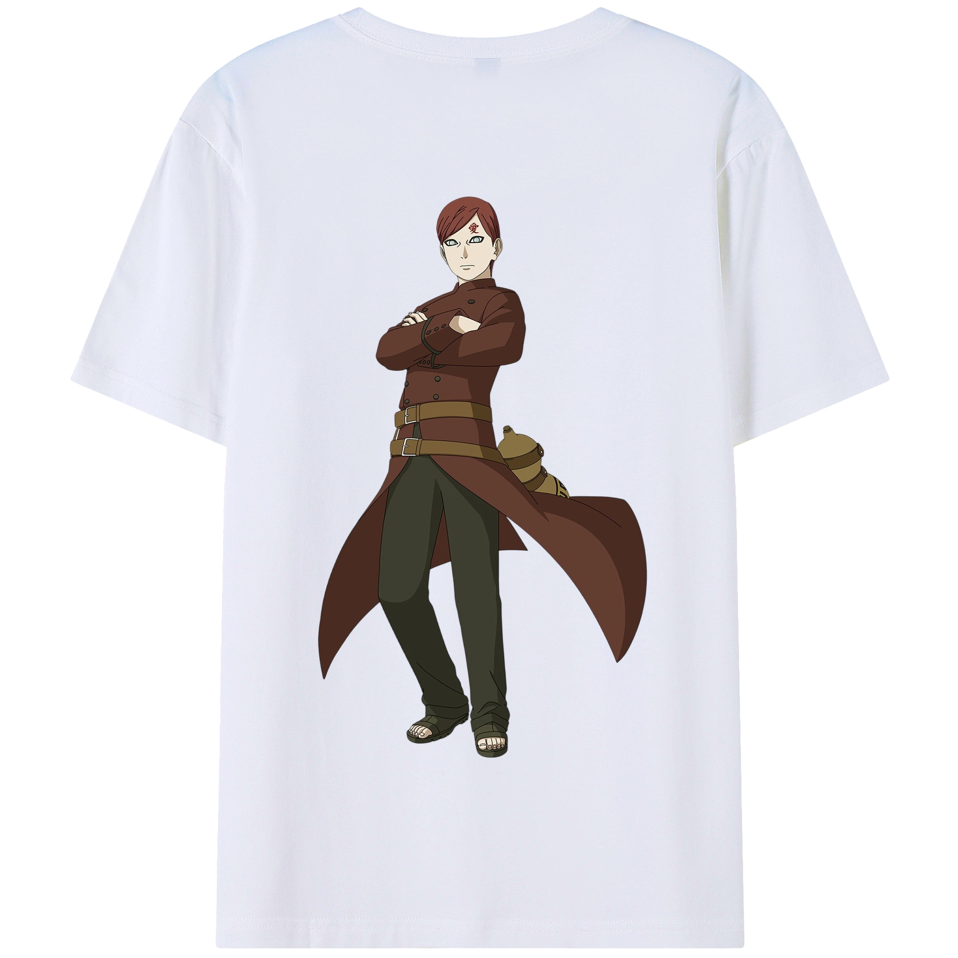 （画像用） NARUTO -ナルト- ガアラ Gaara 綿100％半袖Tシャツ（背面プリント）