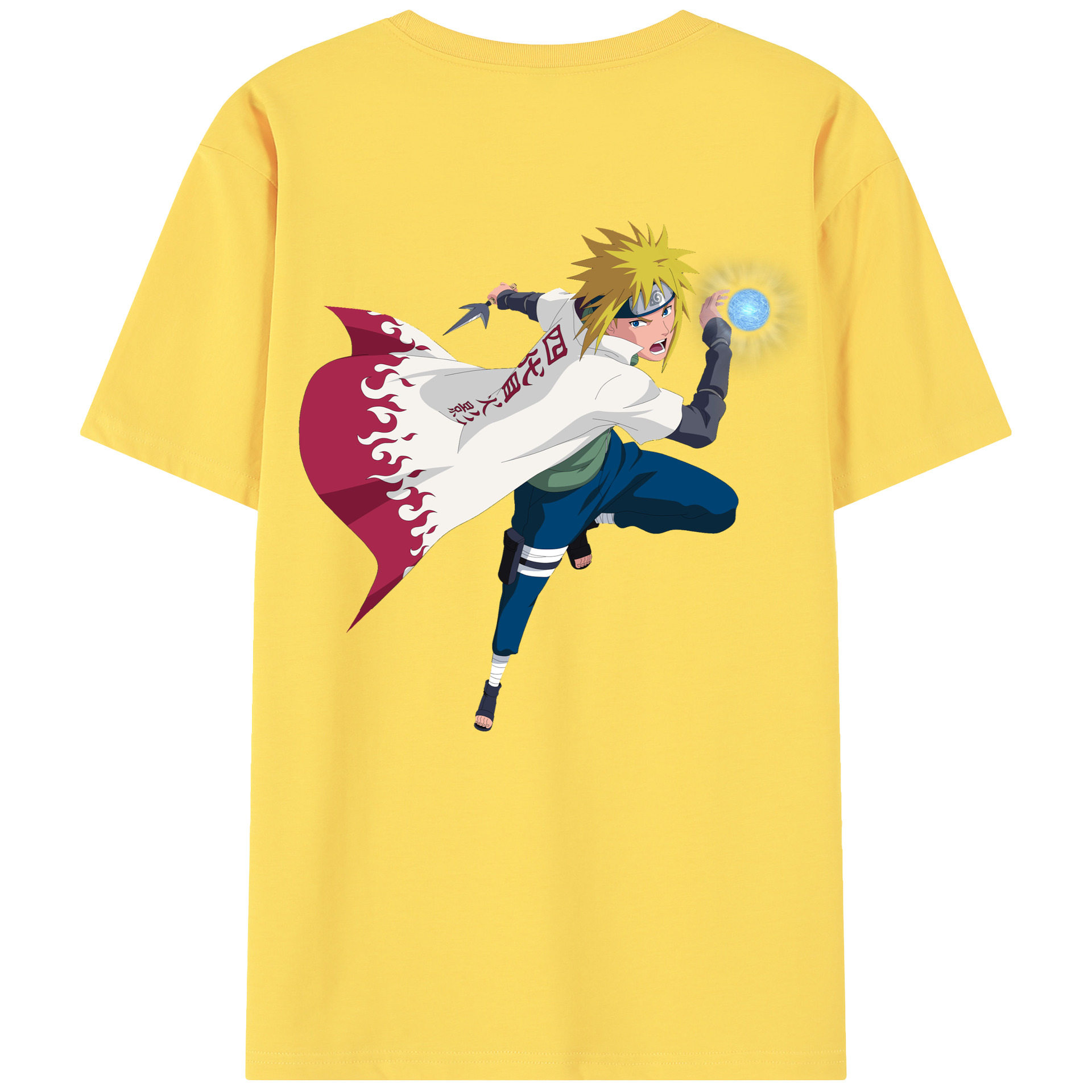 （画像用） NARUTO -ナルト- 波風 ミナト Namikaze Minato 綿100％半袖Tシャツ（背面プリント）