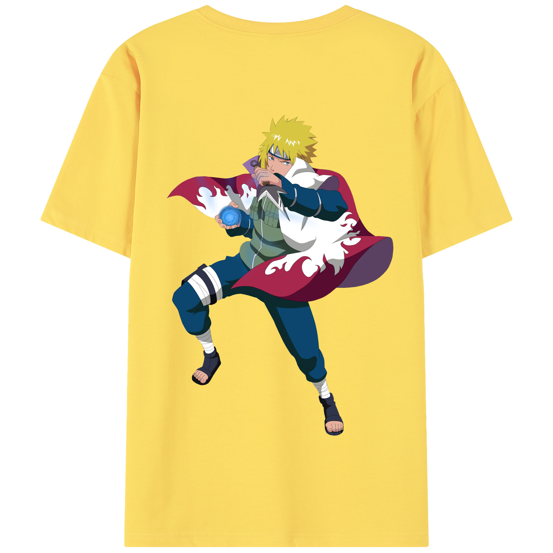 （画像用） NARUTO -ナルト- 波風 ミナト Namikaze Minato 綿100％半袖Tシャツ（背面プリント）