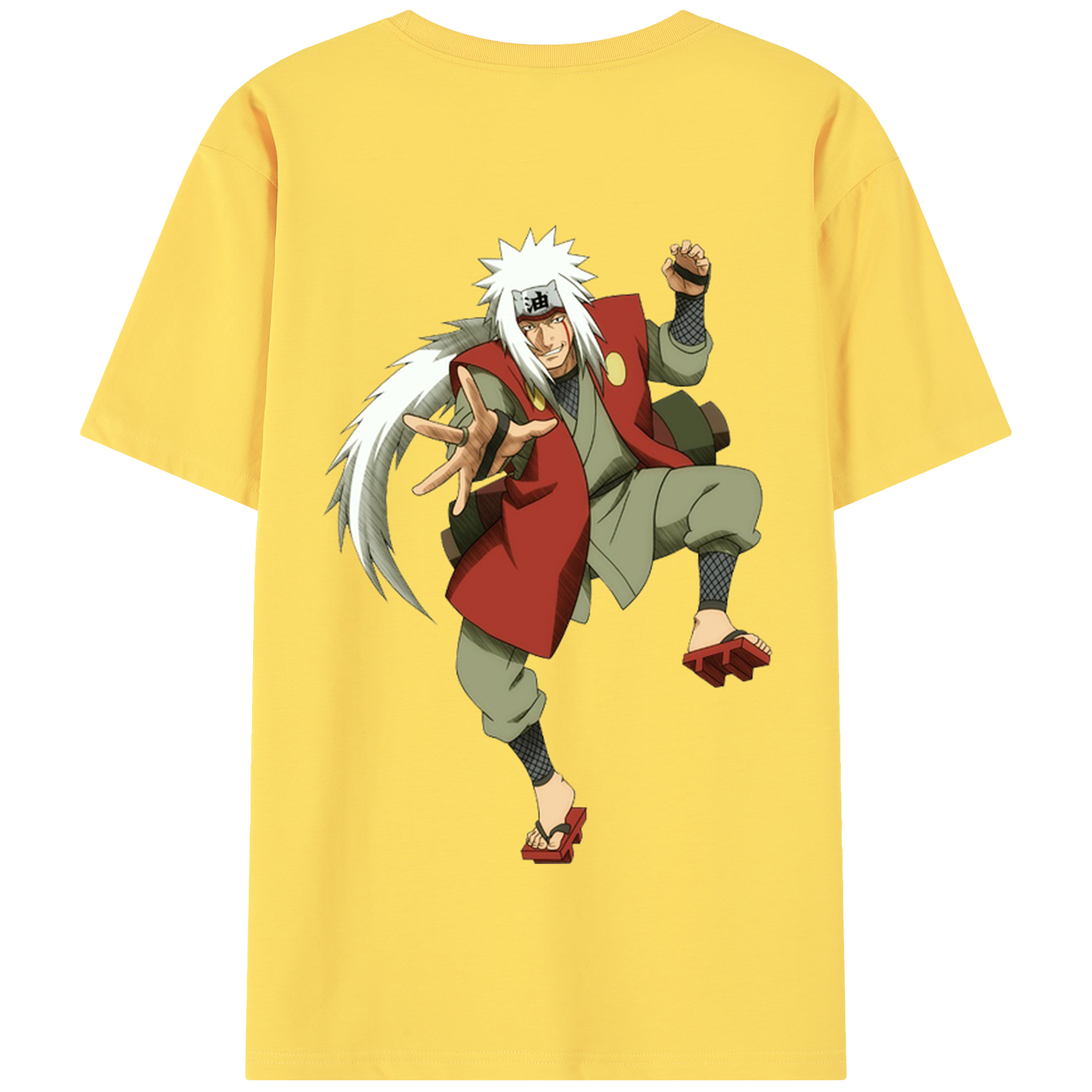 （画像用） NARUTO -ナルト- 自来也（じらいや） Jiraiya 綿100％半袖Tシャツ（背面プリント）