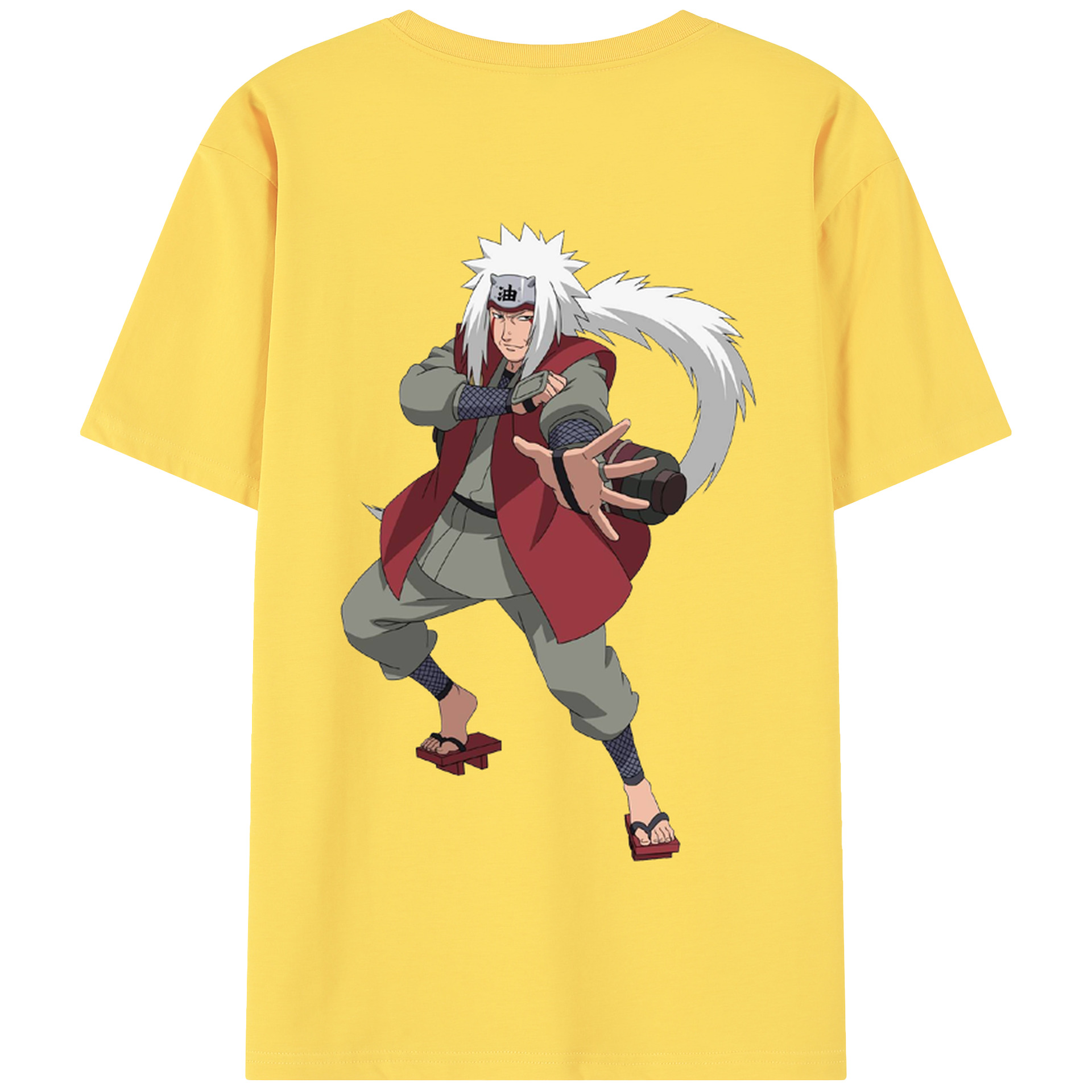 （画像用） NARUTO -ナルト- 自来也（じらいや） Jiraiya 綿100％半袖Tシャツ（背面プリント）