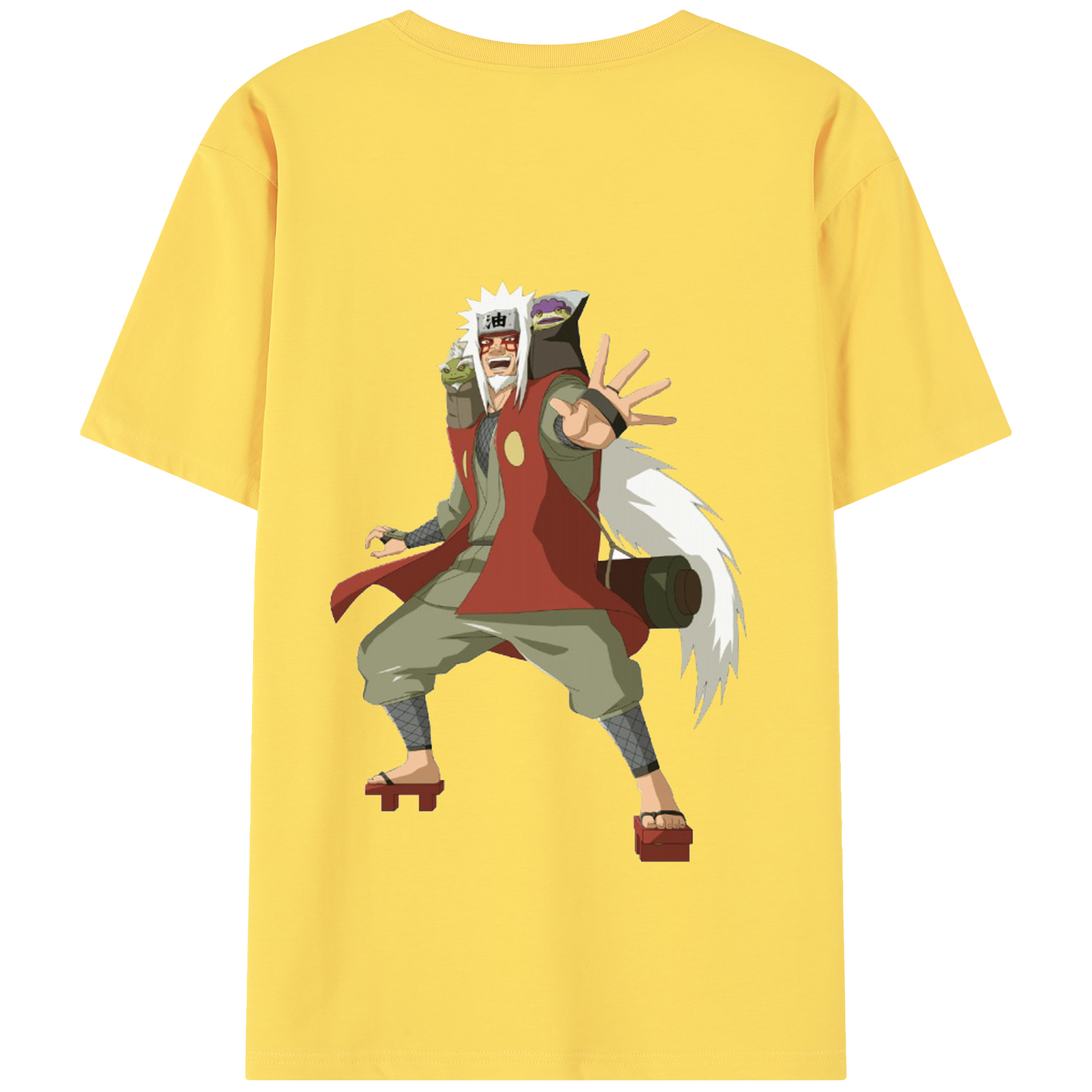 （画像用） NARUTO -ナルト- 自来也（じらいや） Jiraiya 綿100％半袖Tシャツ（背面プリント）