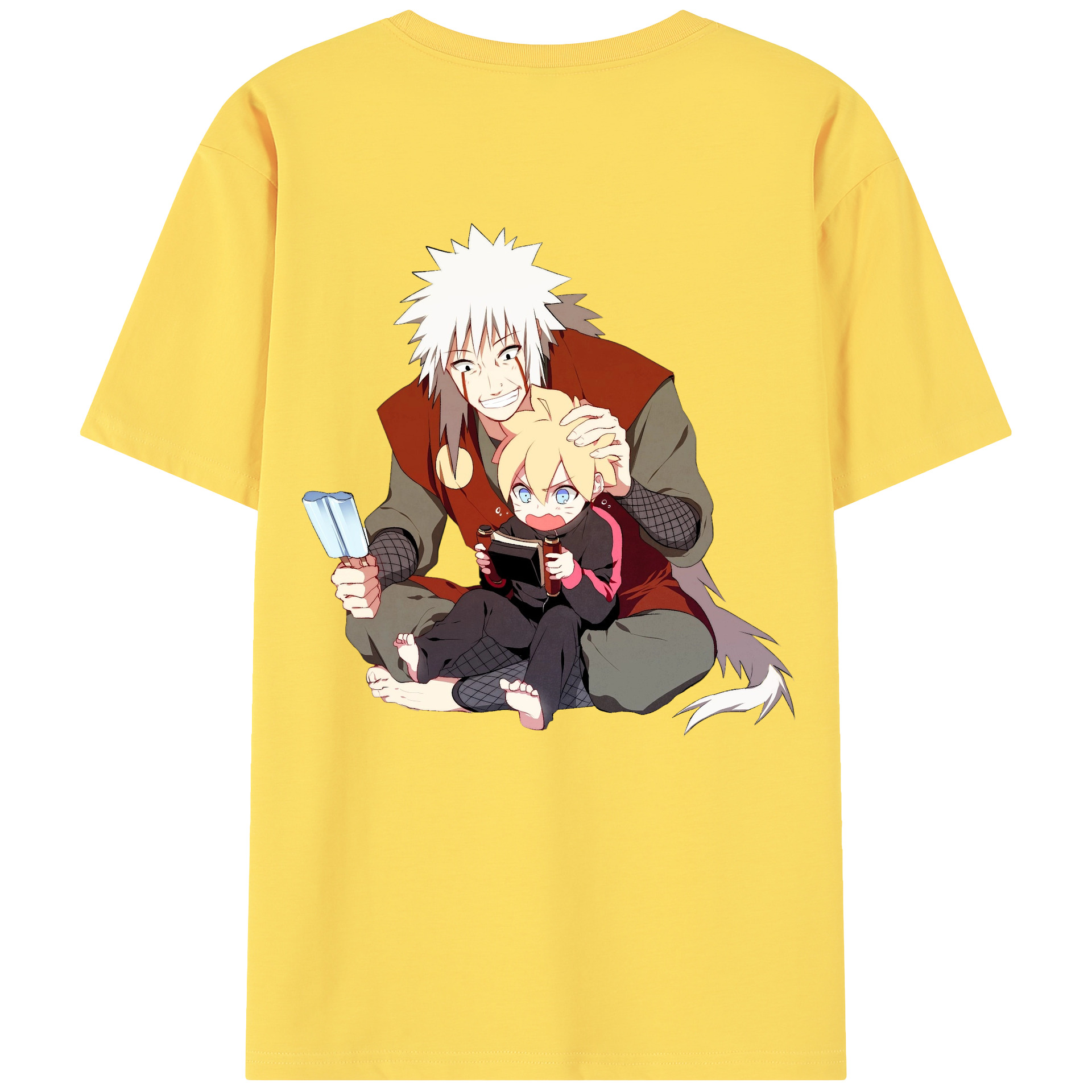 （画像用） NARUTO -ナルト- 自来也（じらいや） Jiraiya 綿100％半袖Tシャツ（背面プリント）