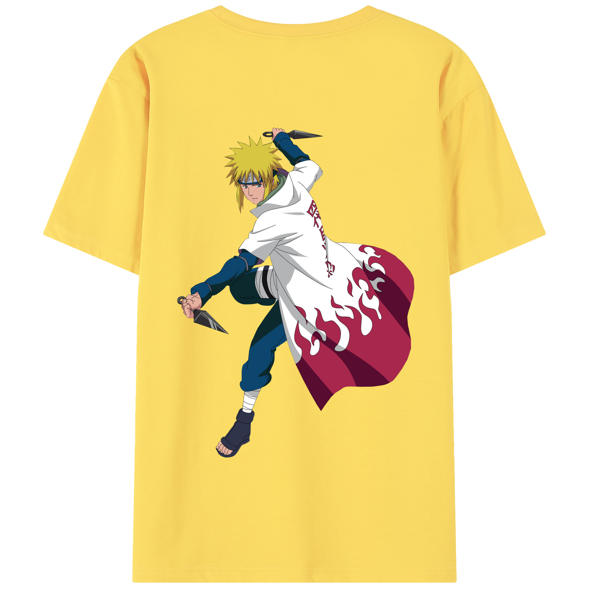 （画像用） NARUTO -ナルト- 波風 ミナト Namikaze Minato 綿100％半袖Tシャツ（背面プリント）