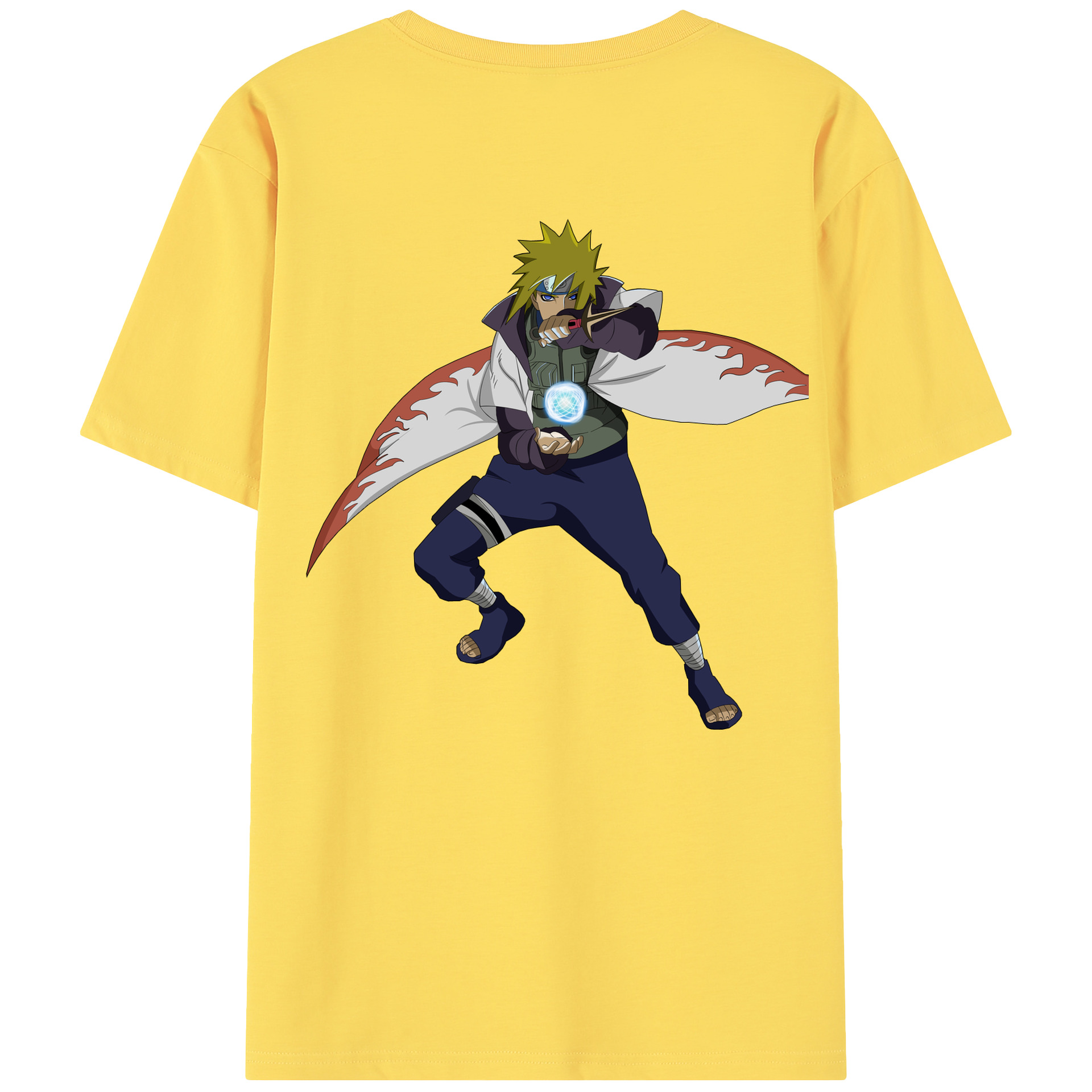 （画像用） NARUTO -ナルト- 波風 ミナト Namikaze Minato 綿100％半袖Tシャツ（背面プリント）