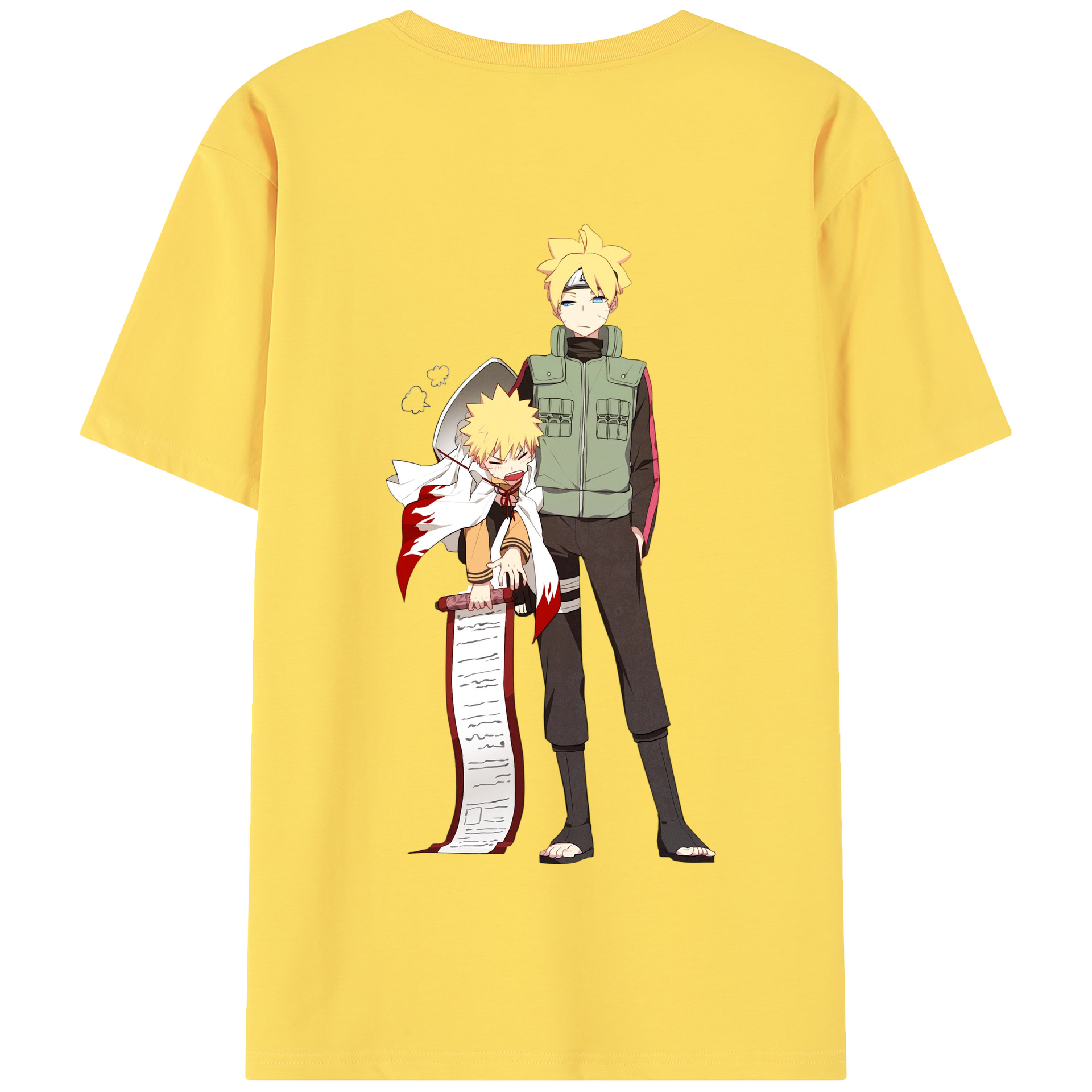 （画像用） NARUTO -ナルト- 波風 ミナト Namikaze Minato 綿100％半袖Tシャツ（背面プリント）
