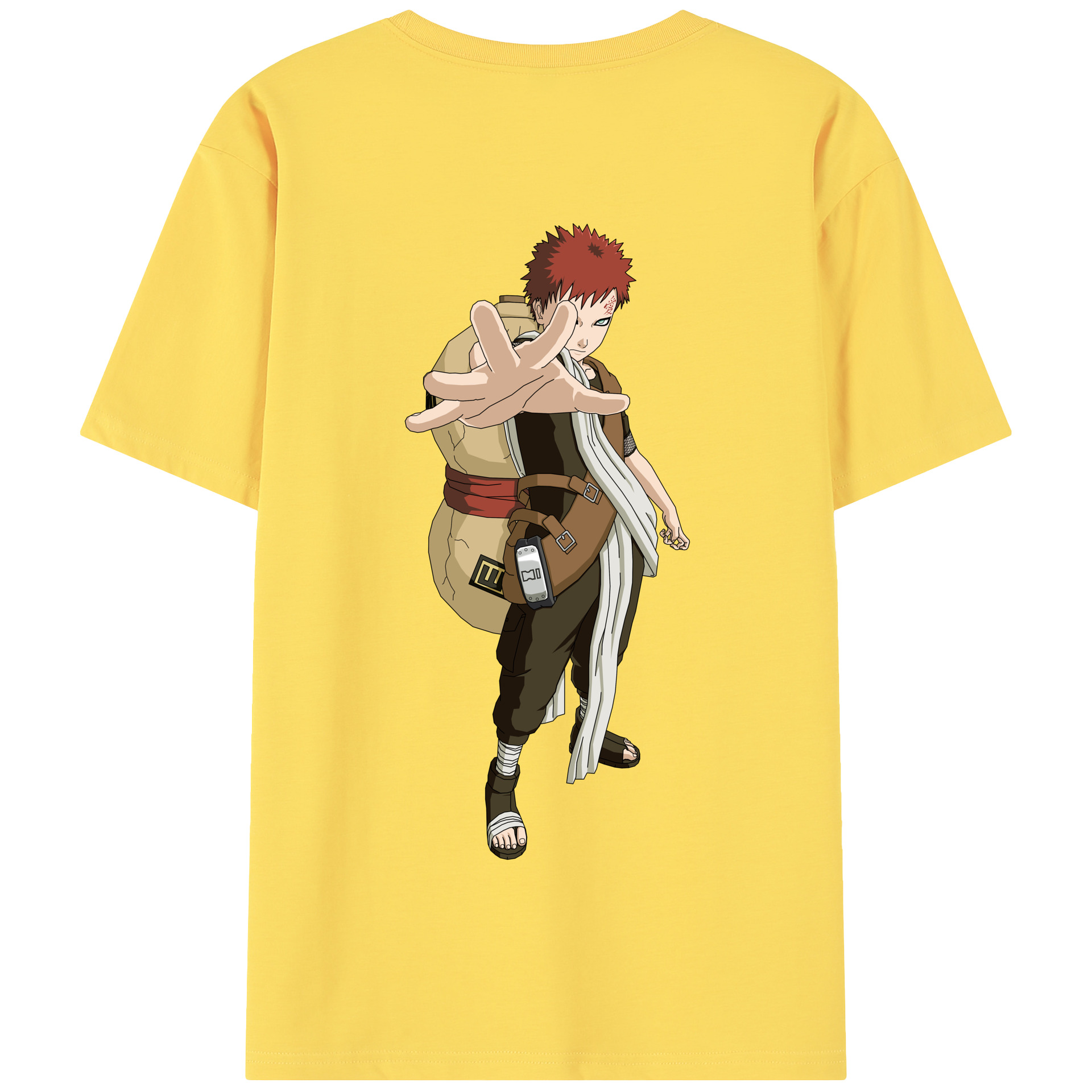 （画像用） NARUTO -ナルト- ガアラ Gaara 綿100％半袖Tシャツ（背面プリント）