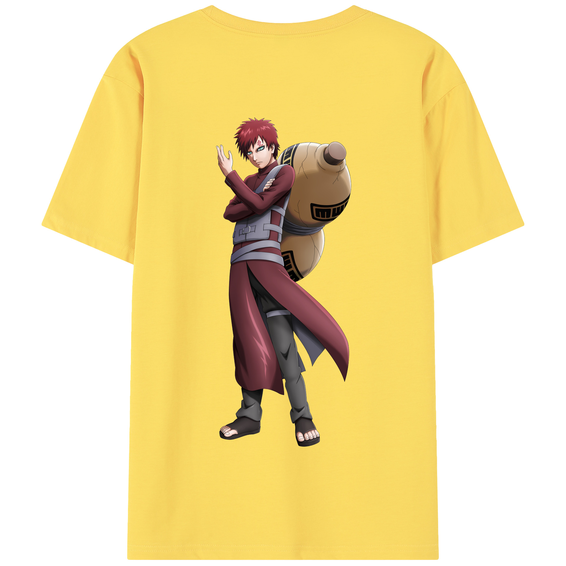 （画像用） NARUTO -ナルト- ガアラ Gaara 綿100％半袖Tシャツ（背面プリント）