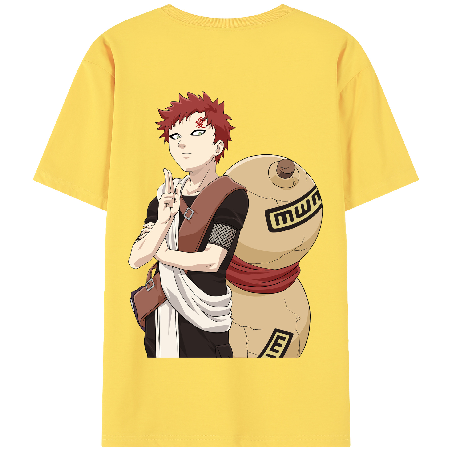 （画像用） NARUTO -ナルト- ガアラ Gaara 綿100％半袖Tシャツ（背面プリント）