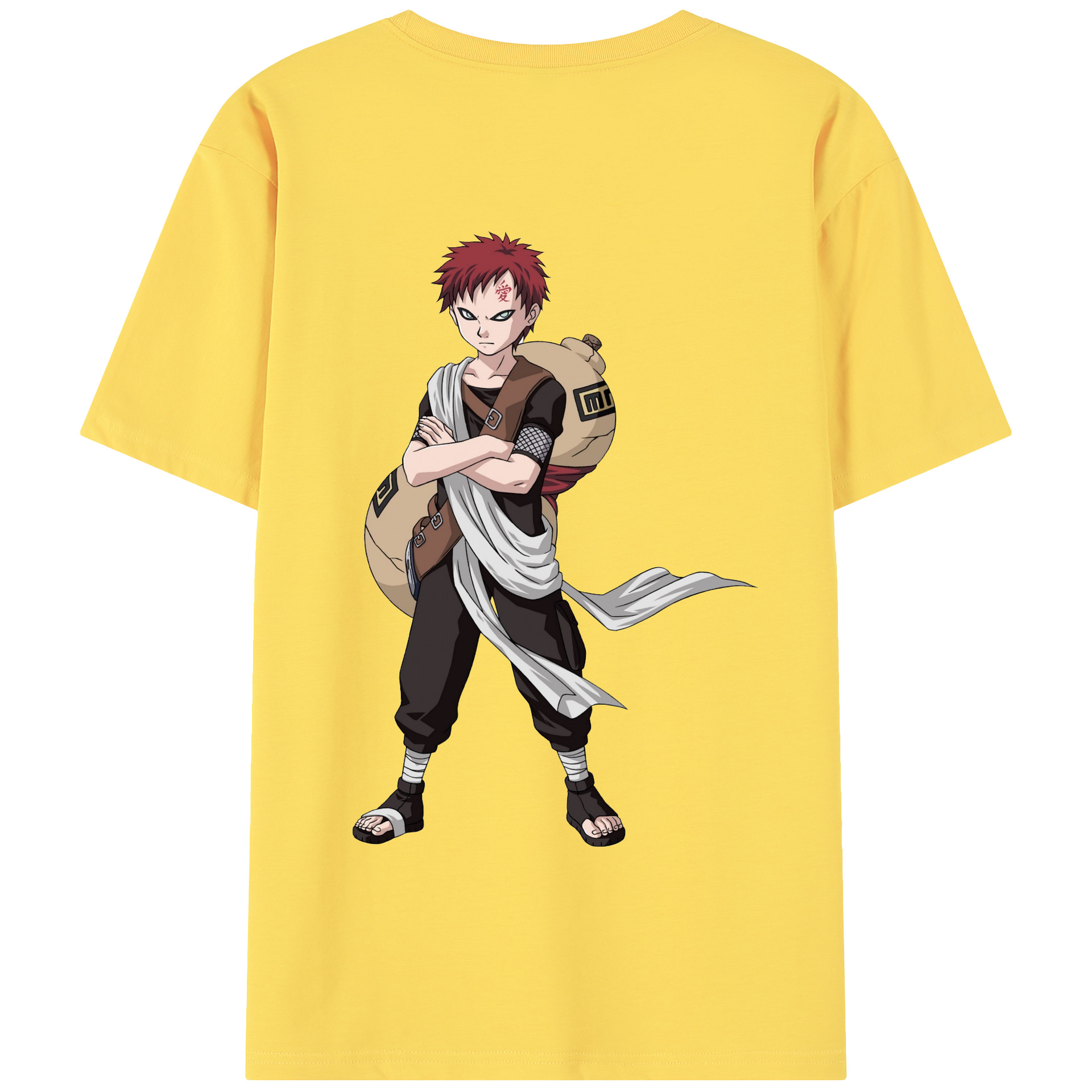 （画像用） NARUTO -ナルト- ガアラ Gaara 綿100％半袖Tシャツ（背面プリント）