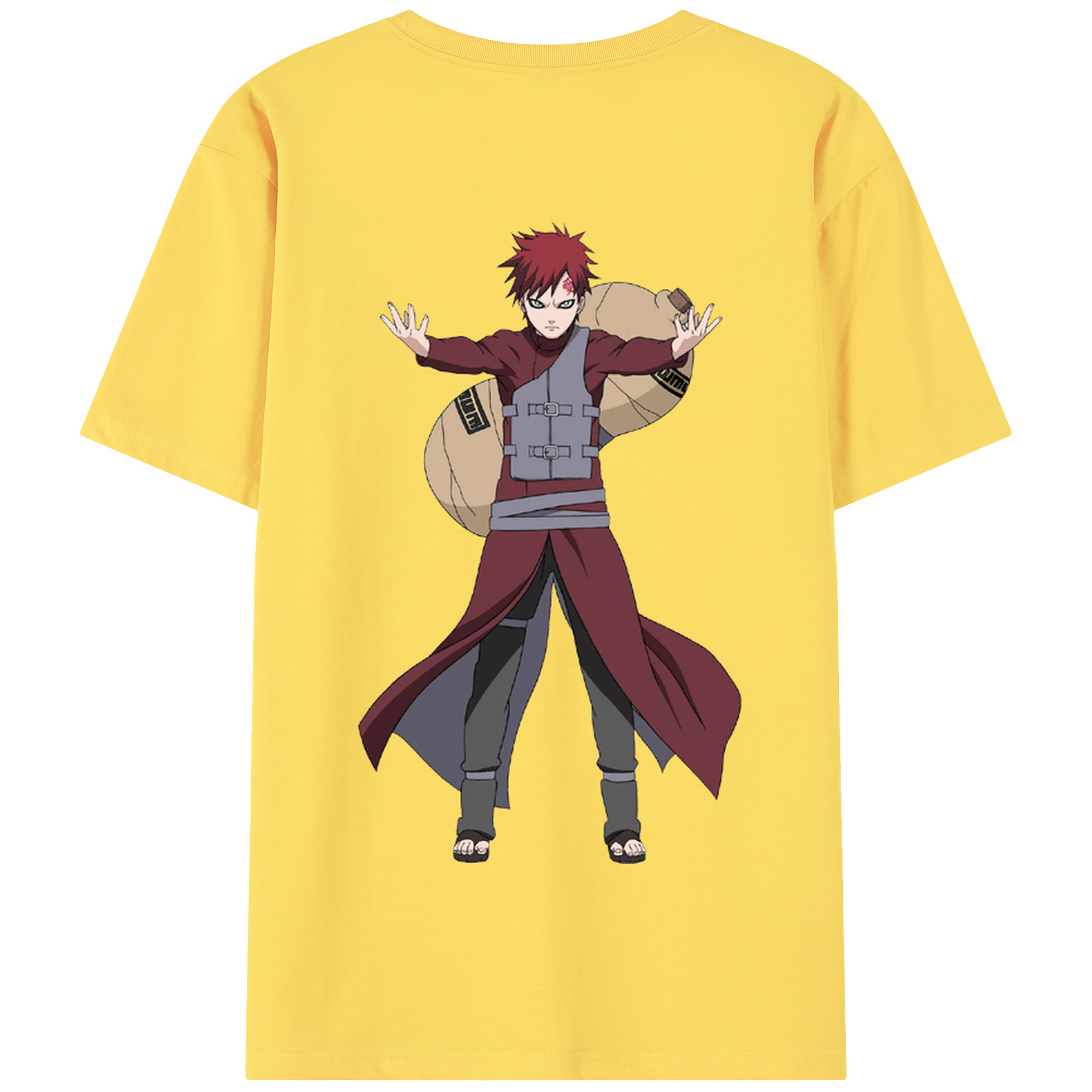 （画像用） NARUTO -ナルト- ガアラ Gaara 綿100％半袖Tシャツ（背面プリント）