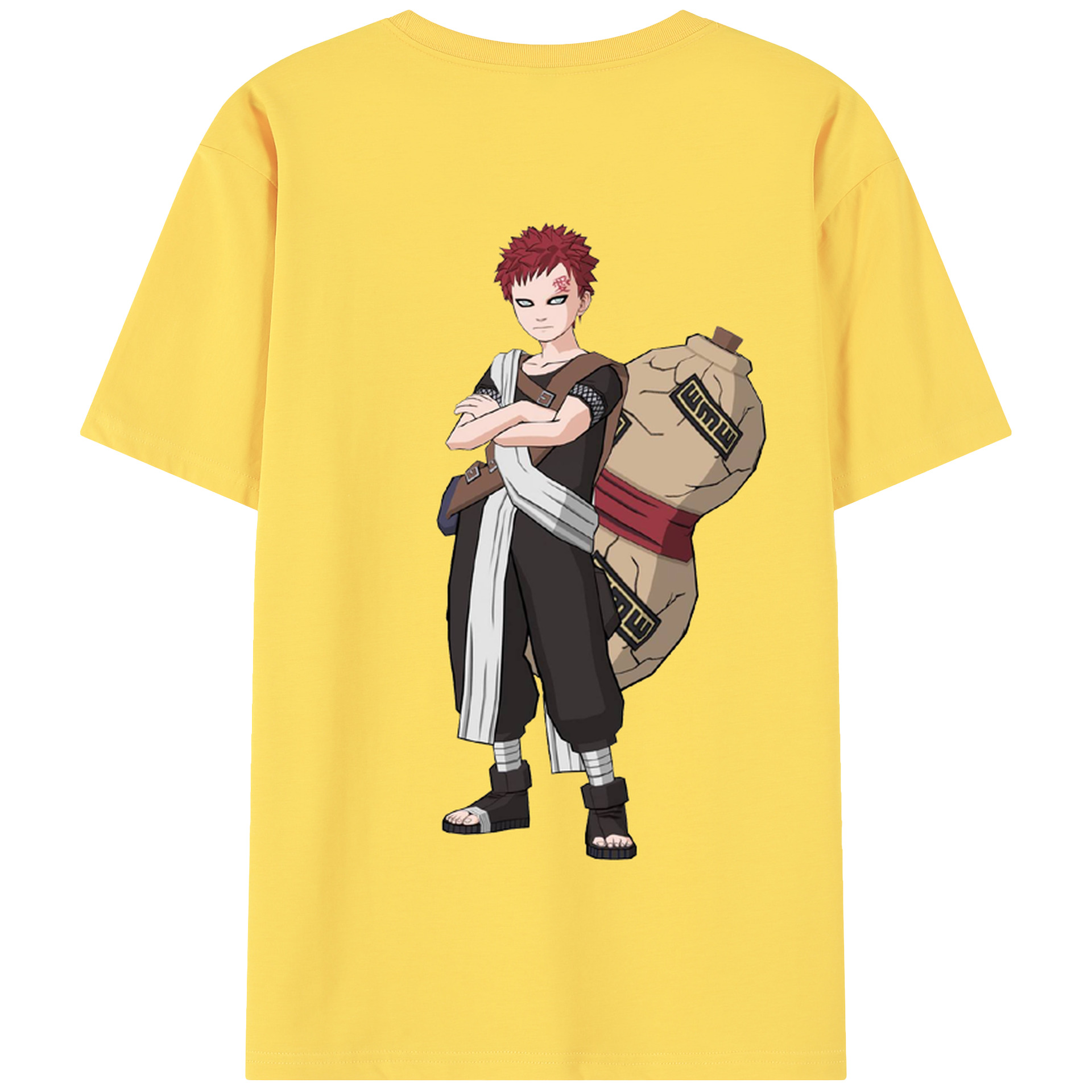 （画像用） NARUTO -ナルト- ガアラ Gaara 綿100％半袖Tシャツ（背面プリント）