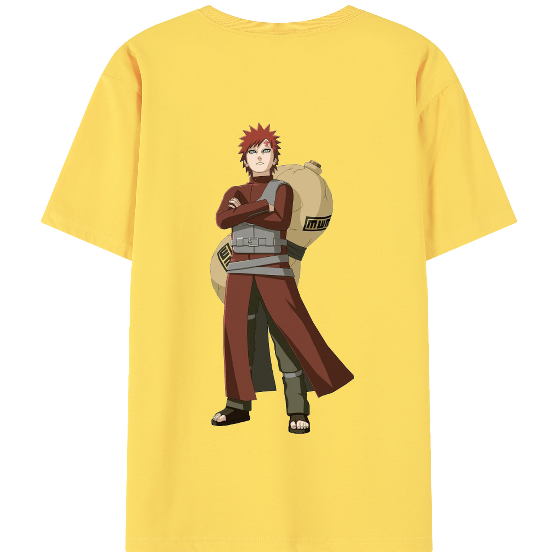（画像用） NARUTO -ナルト- ガアラ Gaara 綿100％半袖Tシャツ（背面プリント）