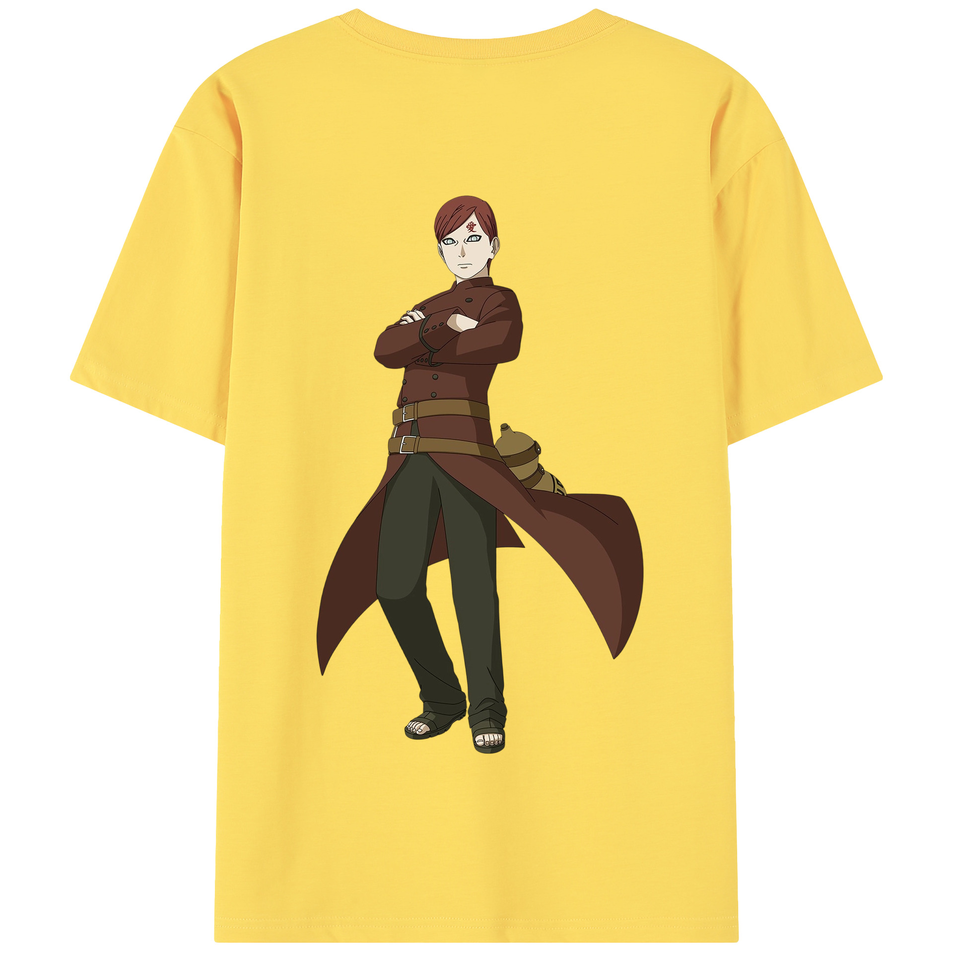 （画像用） NARUTO -ナルト- ガアラ Gaara 綿100％半袖Tシャツ（背面プリント）