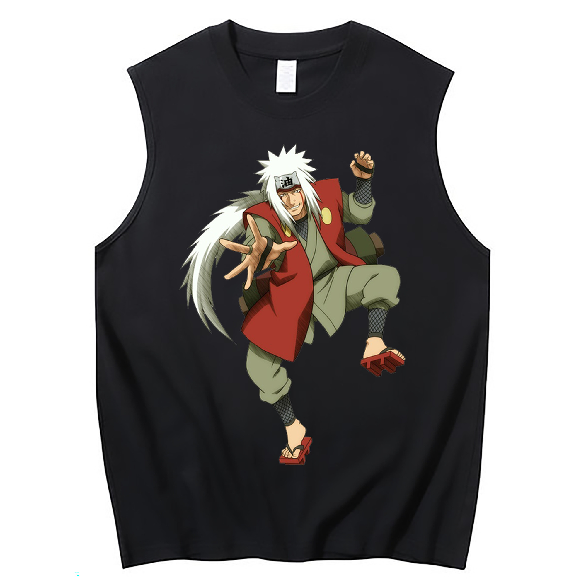 （画像用） NARUTO -ナルト- 自来也（じらいや） Jiraiya コットン100％タンクトップ（フロントプリント）