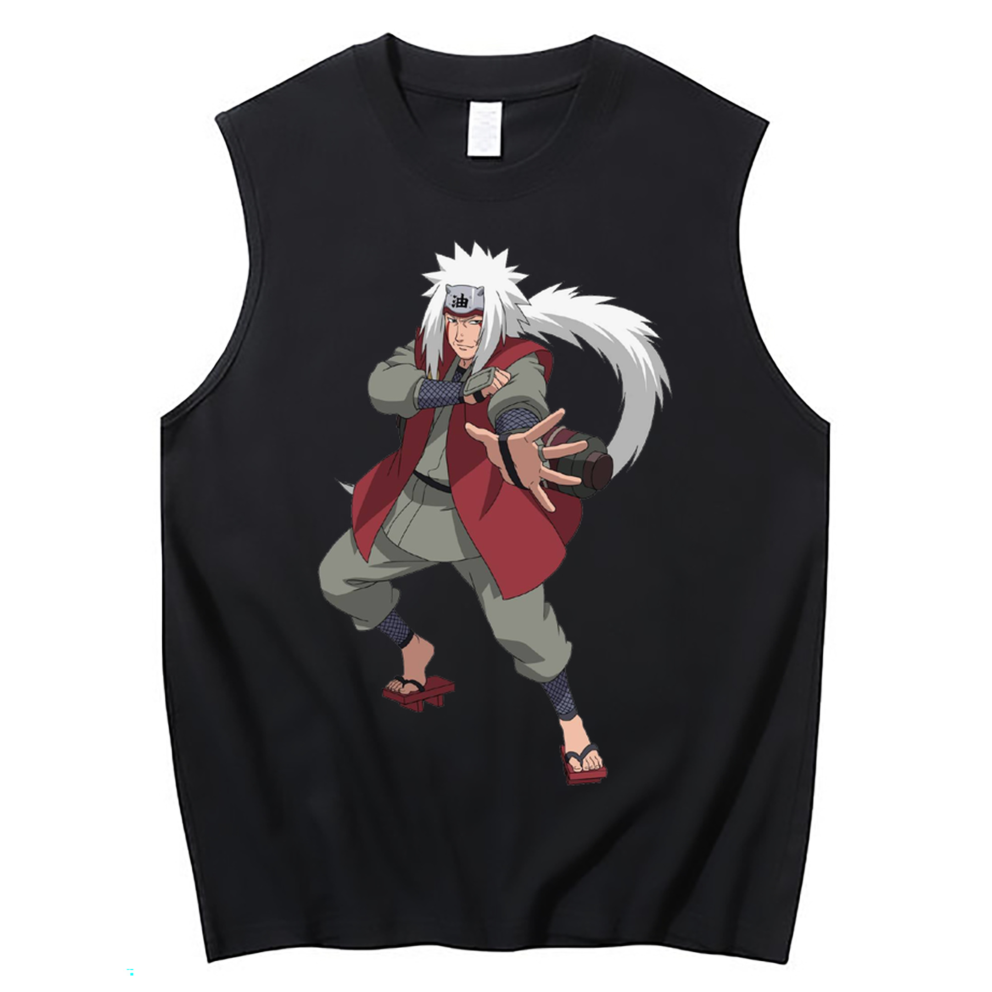 （画像用） NARUTO -ナルト- 自来也（じらいや） Jiraiya コットン100％タンクトップ（フロントプリント）