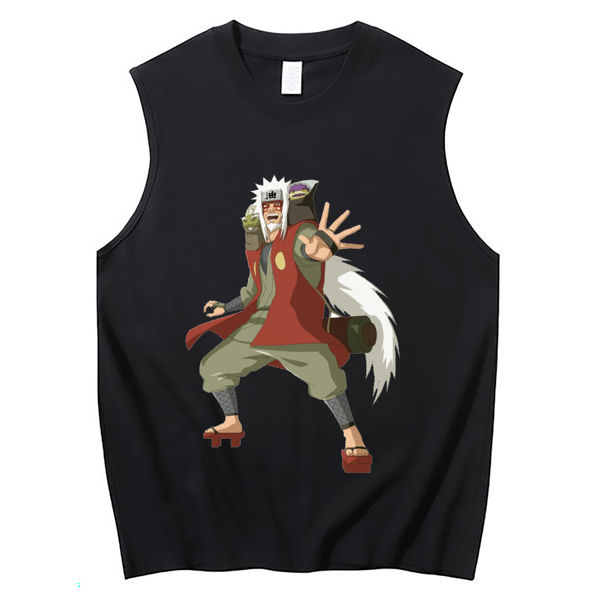（画像用） NARUTO -ナルト- 自来也（じらいや） Jiraiya コットン100％タンクトップ（フロントプリント）