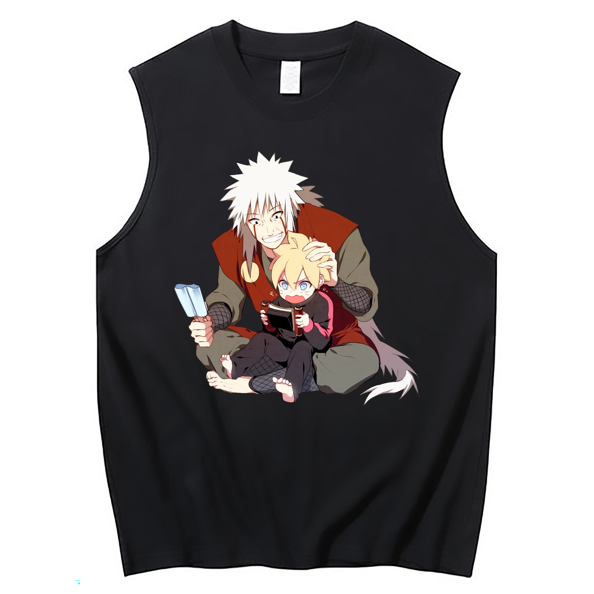 （画像用） NARUTO -ナルト- 自来也（じらいや） Jiraiya コットン100％タンクトップ（フロントプリント）