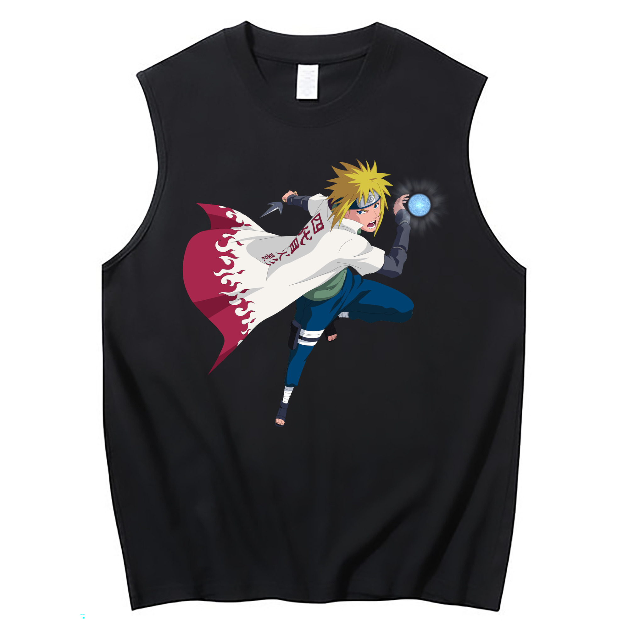 （画像用） NARUTO -ナルト- 波風 ミナト Namikaze Minato コットン100％タンクトップ（フロントプリント）