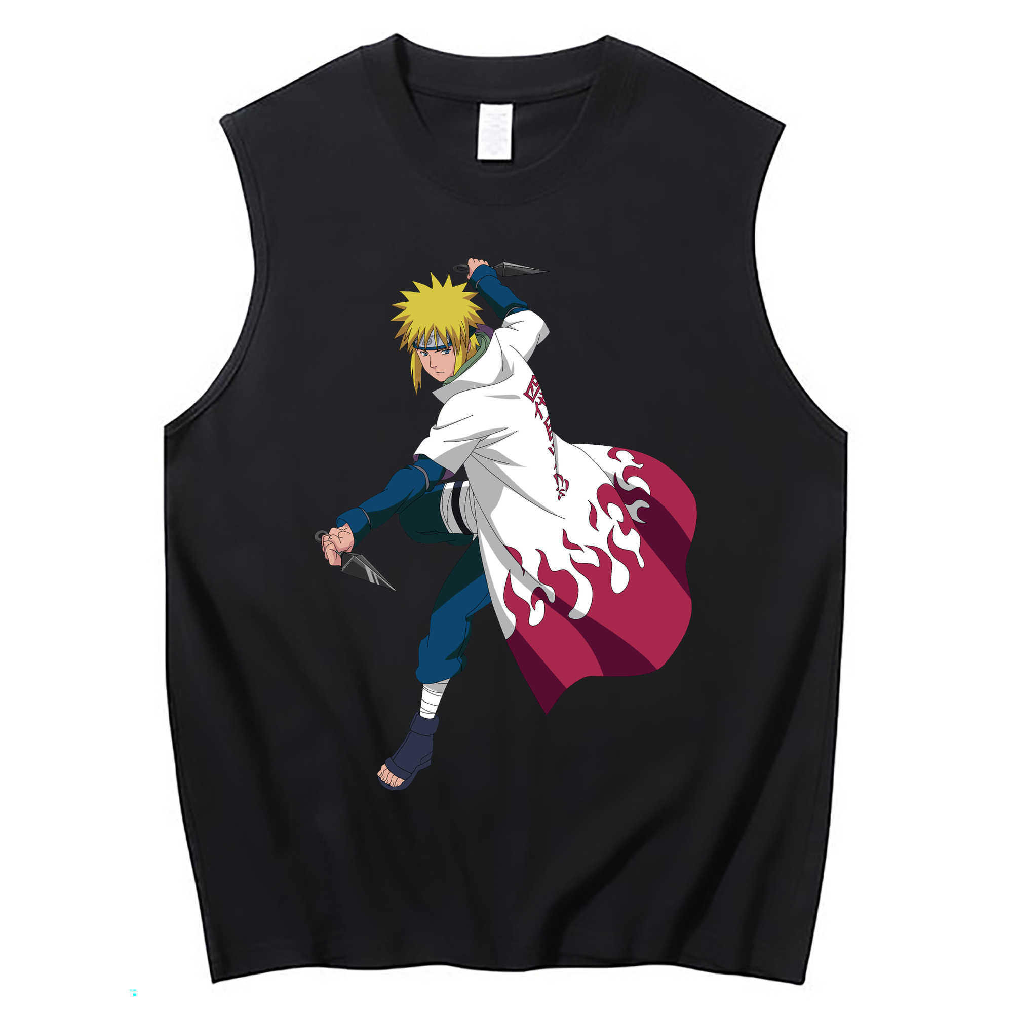 （画像用） NARUTO -ナルト- 波風 ミナト Namikaze Minato コットン100％タンクトップ（フロントプリント）