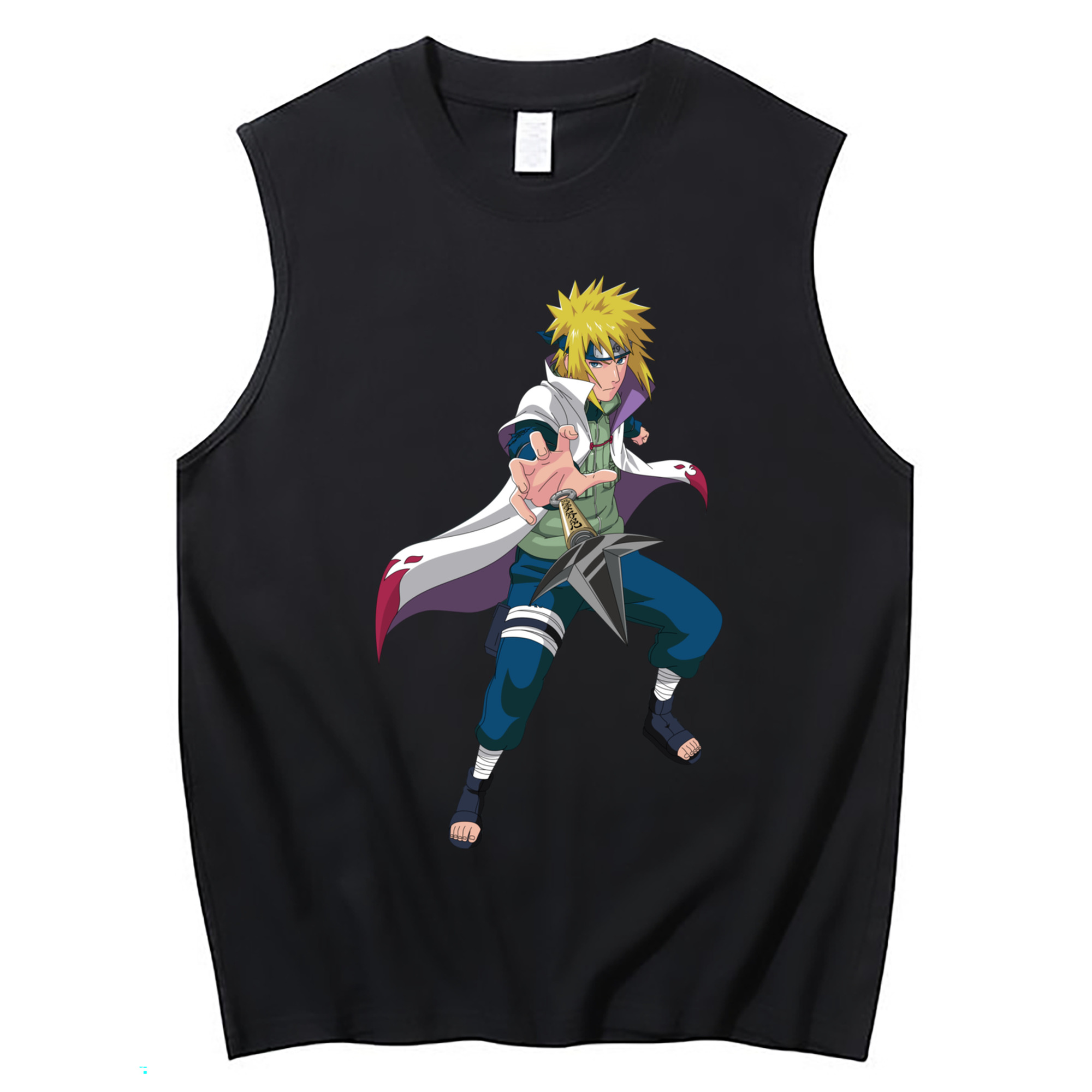 （画像用） NARUTO -ナルト- 波風 ミナト Namikaze Minato コットン100％タンクトップ（フロントプリント）