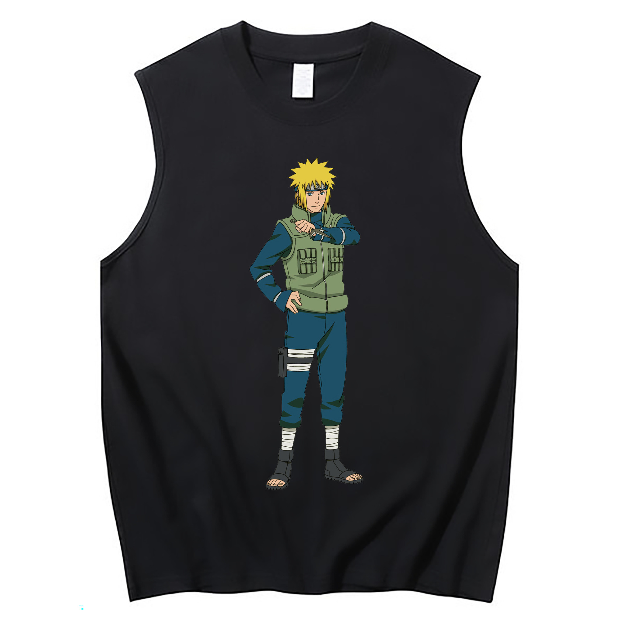 （画像用） NARUTO -ナルト- 波風 ミナト Namikaze Minato コットン100％タンクトップ（フロントプリント）