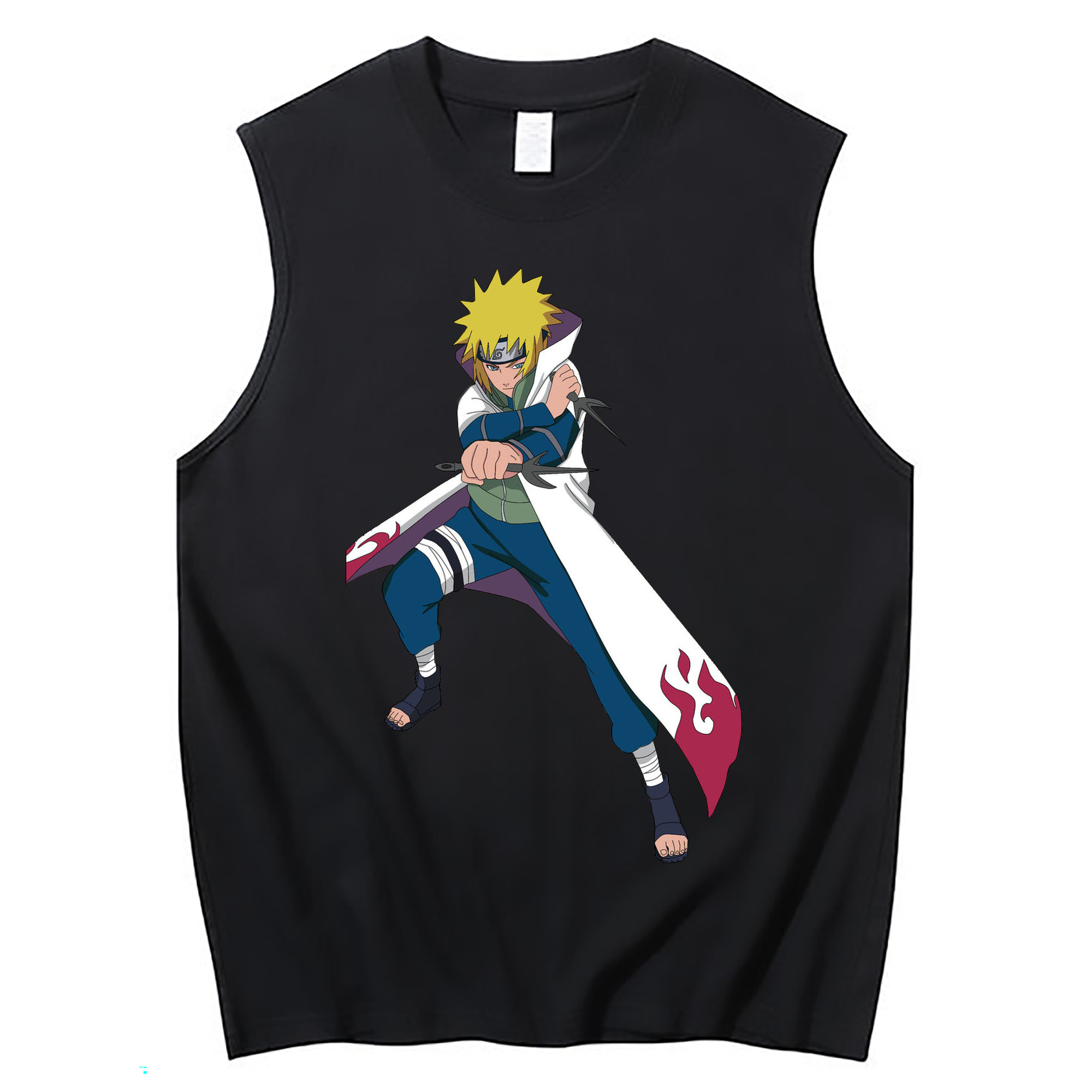 NARUTO -ナルト- 波風 ミナト Namikaze Minato コットン100％タンクトップ（フロントプリント）