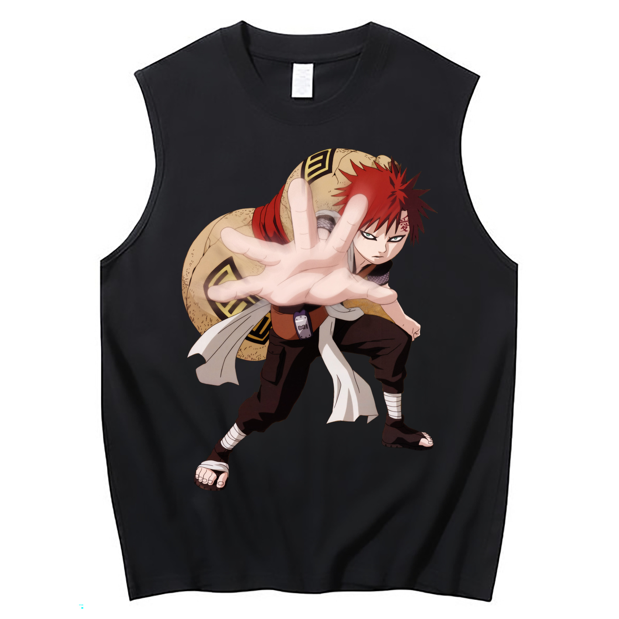 （画像用） NARUTO -ナルト- ガアラ Gaara コットン100％タンクトップ（フロントプリント）