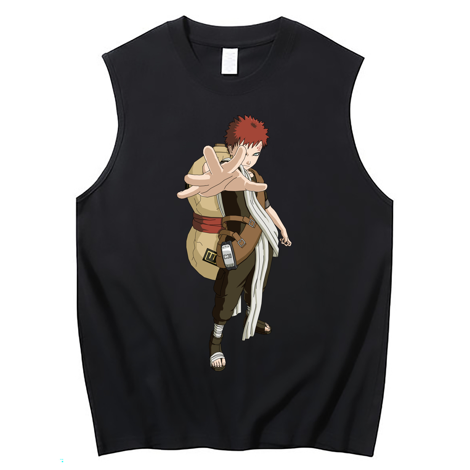 （画像用） NARUTO -ナルト- ガアラ Gaara コットン100％タンクトップ（フロントプリント）