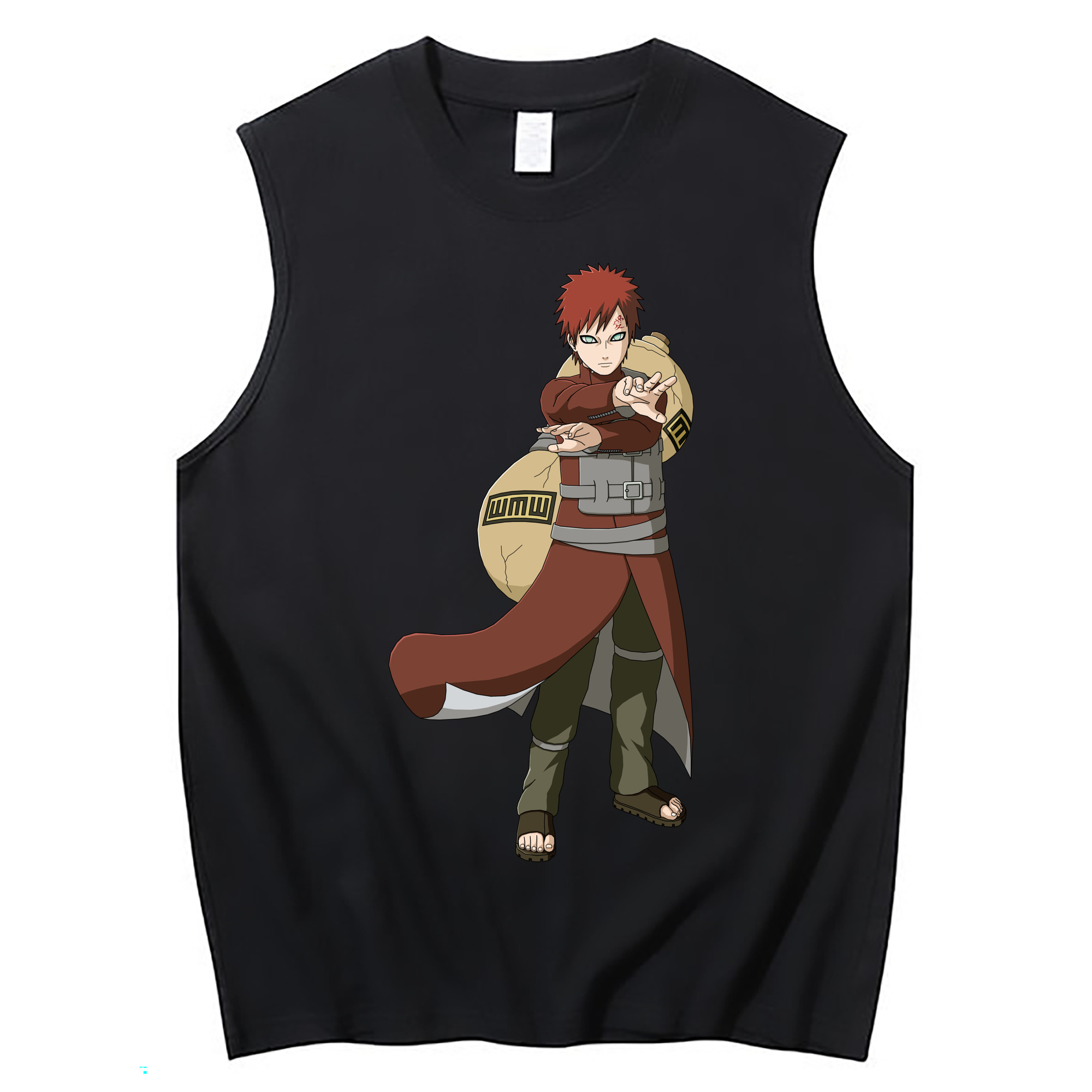 （画像用） NARUTO -ナルト- ガアラ Gaara コットン100％タンクトップ（フロントプリント）